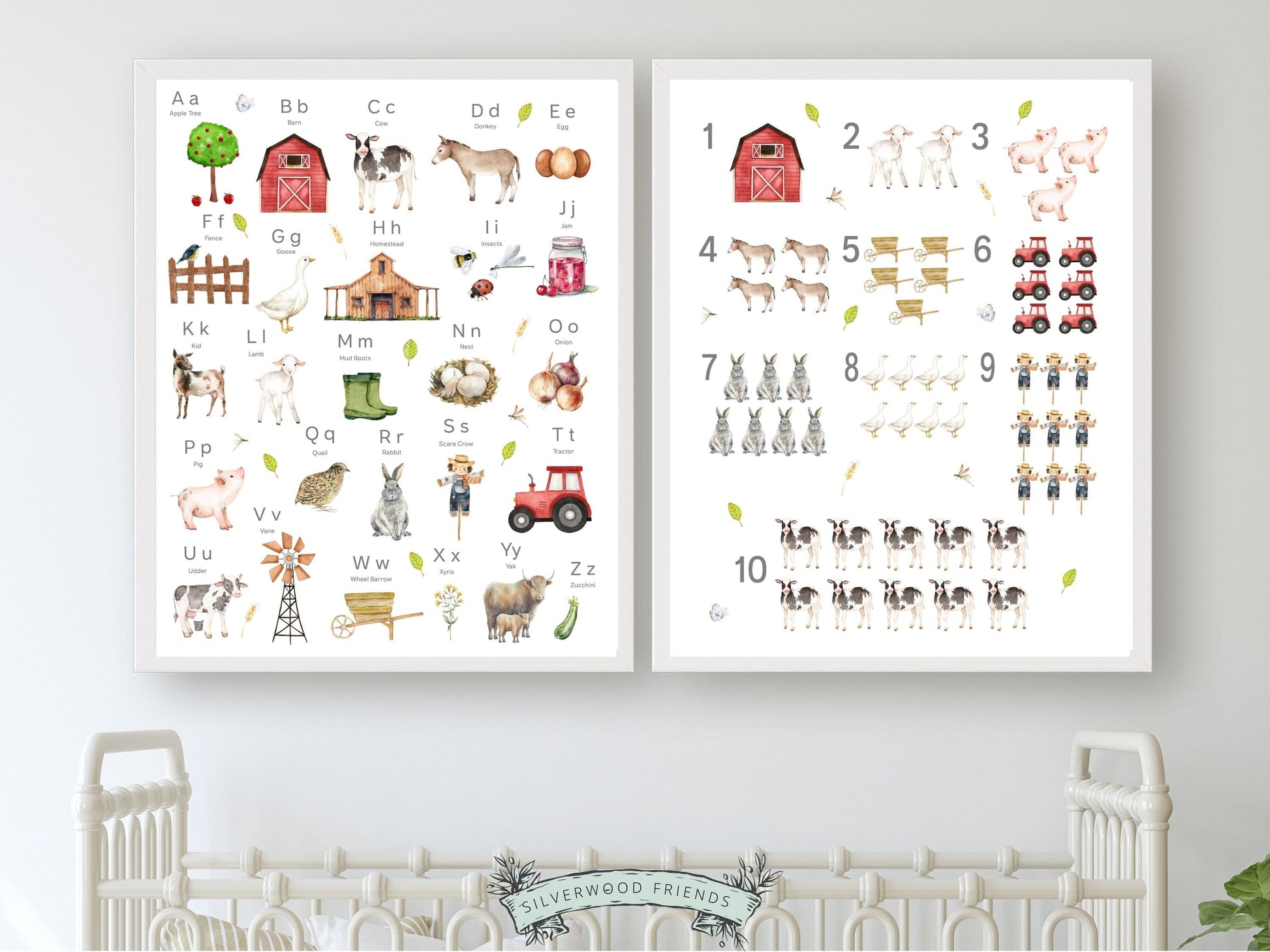 Farm Alphabet and Numbers Print