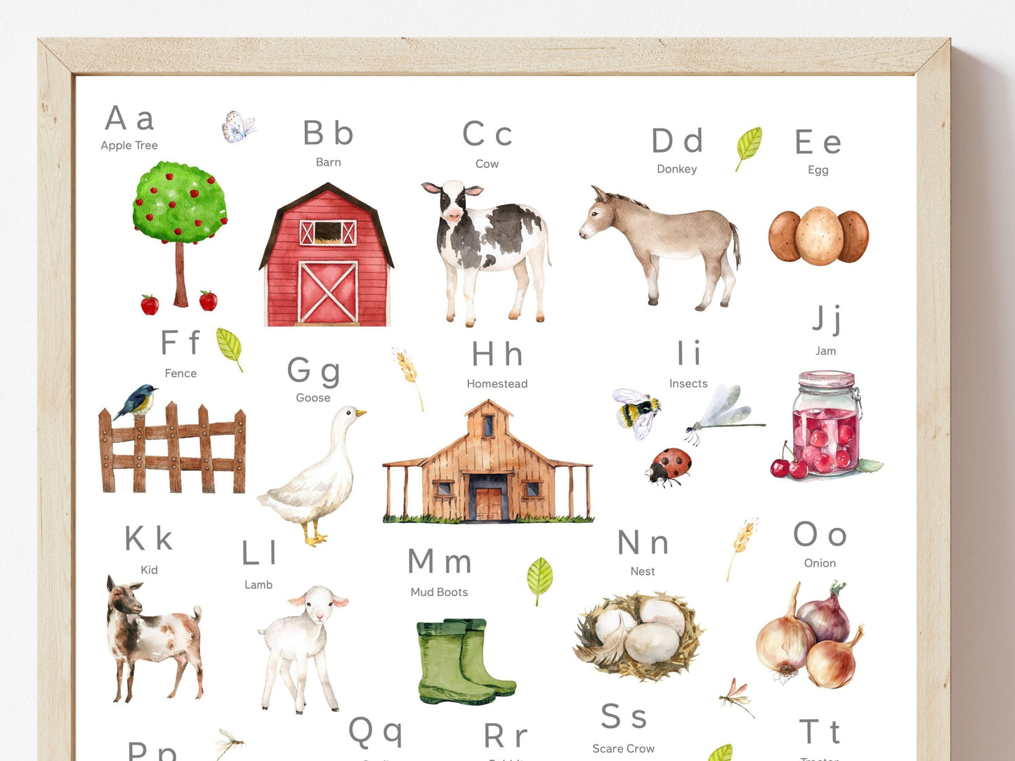 Farm Alphabet and Numbers Print