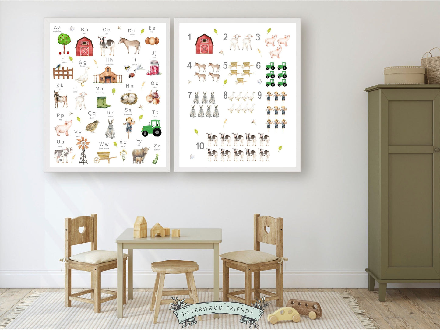 Farm Alphabet and Numbers Print