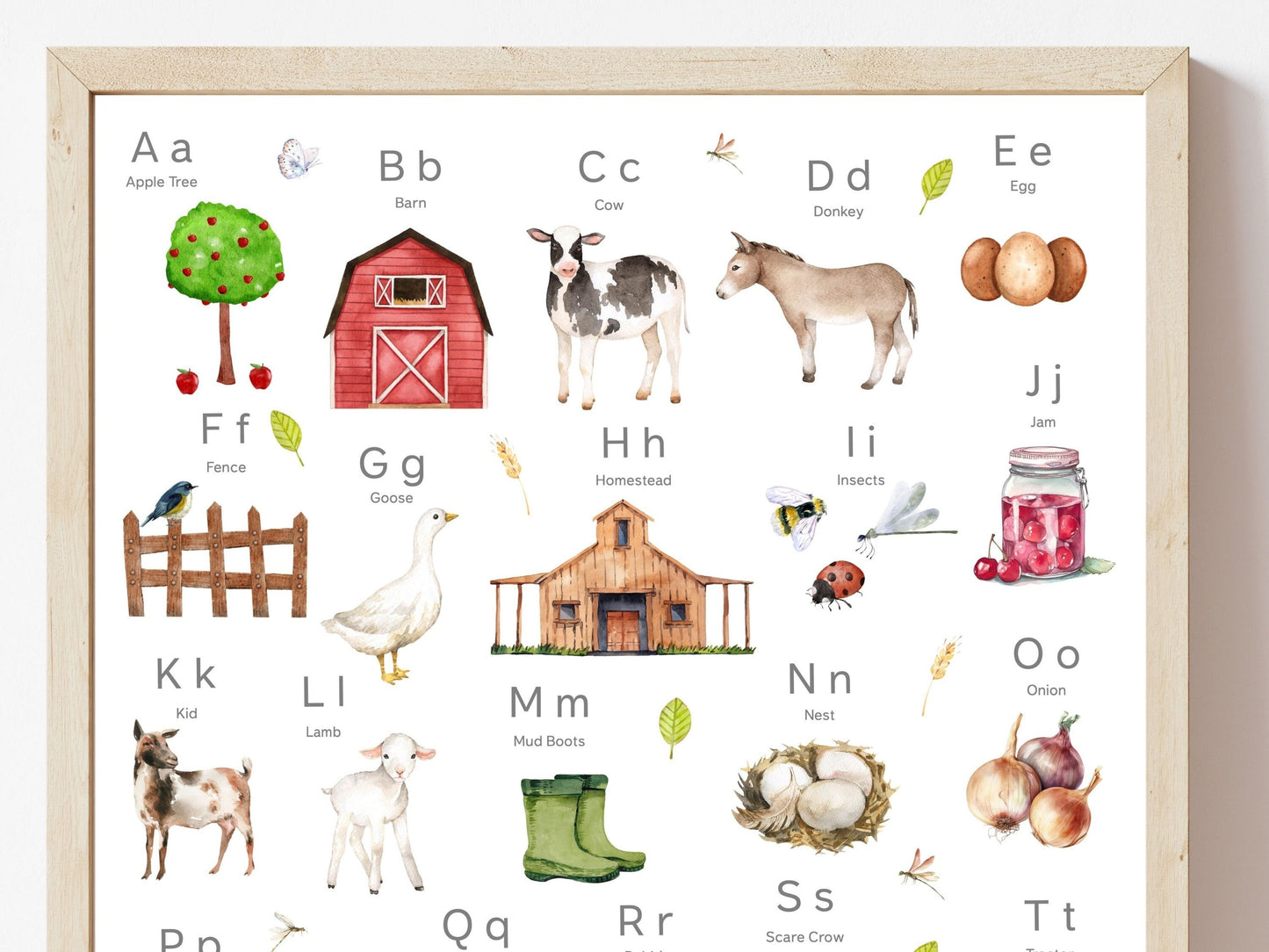 Farm Alphabet and Numbers Print
