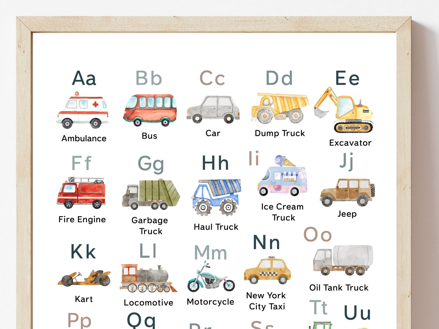 Transport Alphabet Print