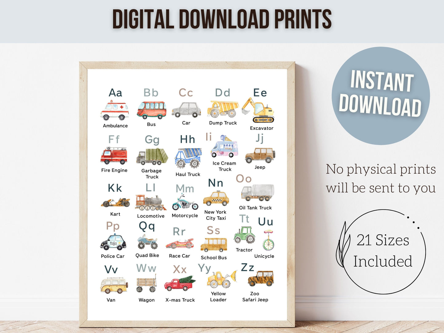 Transport Alphabet Print