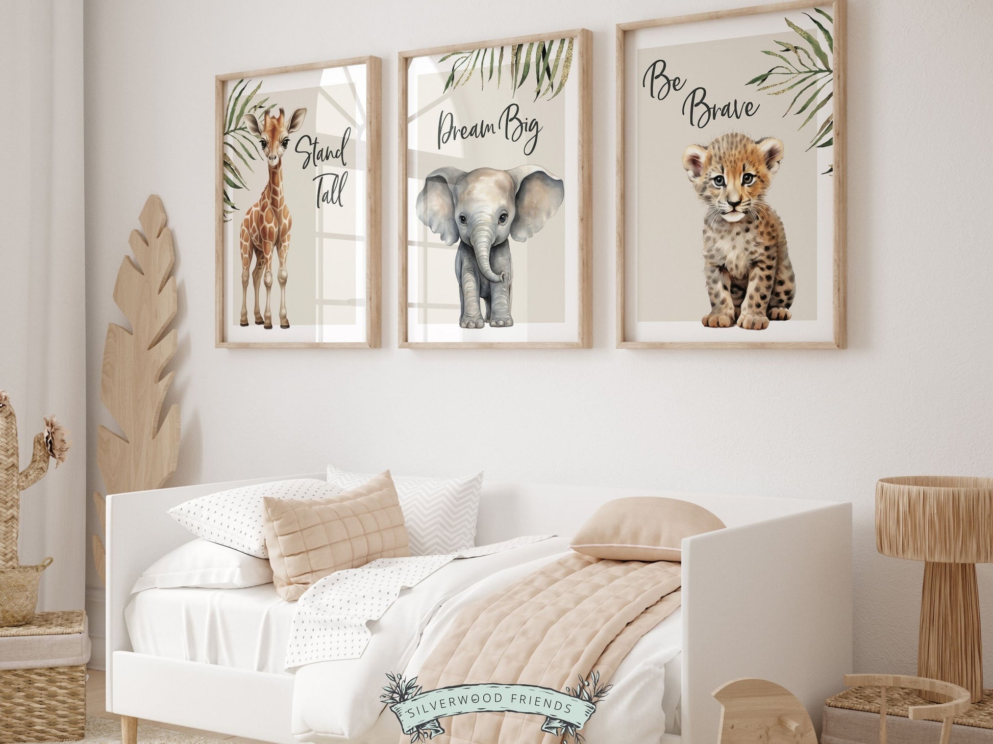 Safari Jungle Animal Nursery Prints, Safari Nursery Decor, Newborn Gift, Neutral Nursery Wall Art,Giraffe Elephant Tiger Quote Digital Print