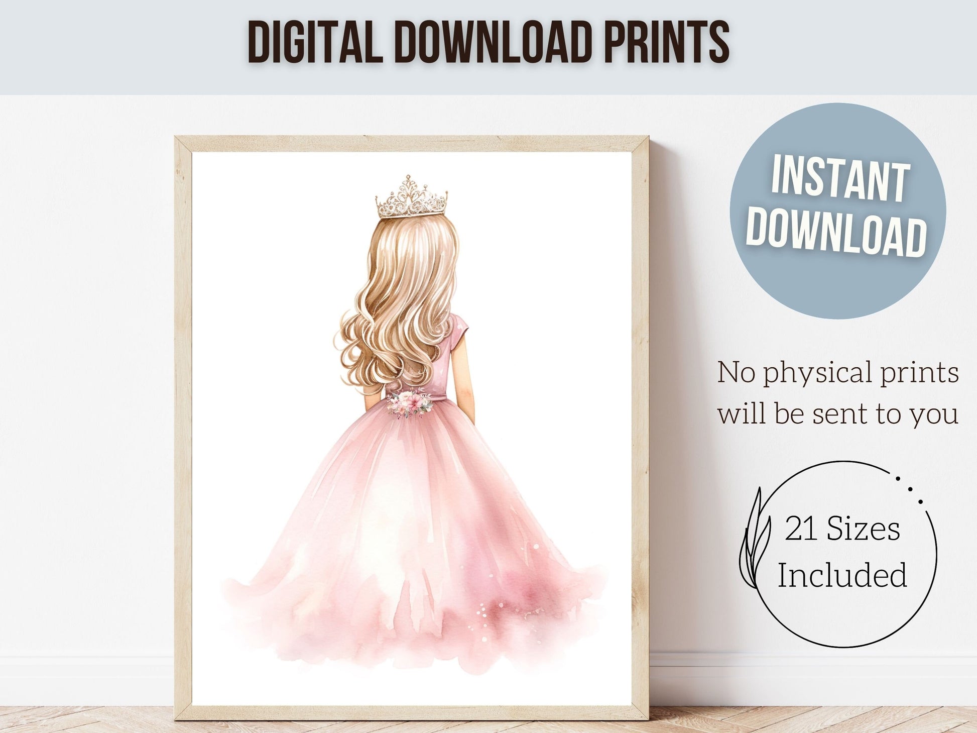 Baby Girls Princess Nursery Prints, Ballerina Nursery Decor, Pink Ballet Nursery Wall Art, Girls Princess Bedroom Wall Decor Digital Prints