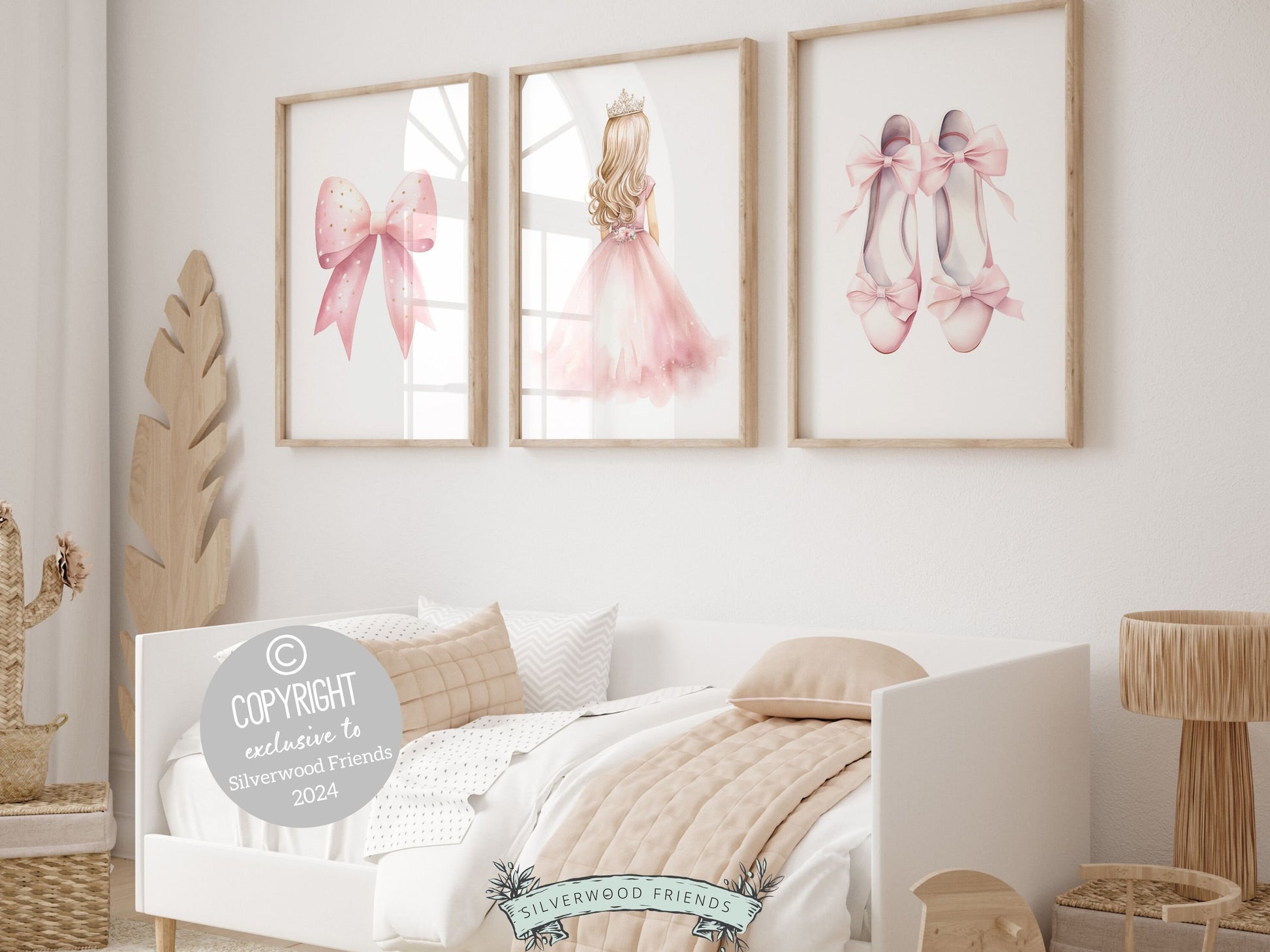 Baby Girls Princess Nursery Prints, Ballerina Nursery Decor, Pink Ballet Nursery Wall Art, Girls Princess Bedroom Wall Decor Digital Prints