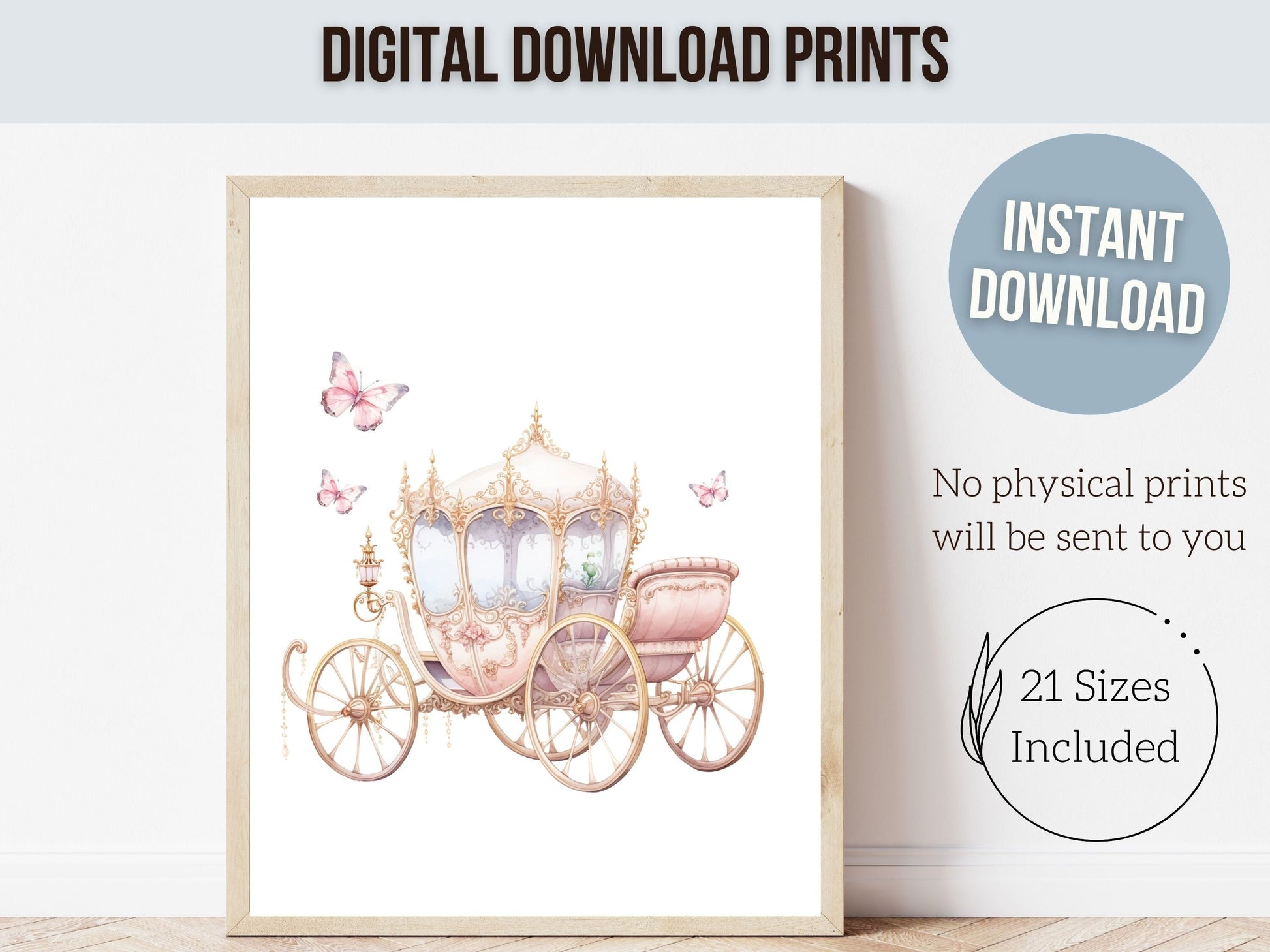Baby Girls Princess Nursery Prints, Fairy Tale Nursery Decor, Fairytale Nursery Wall Art, Girls Princess Bedroom Wall Decor Digital Prints