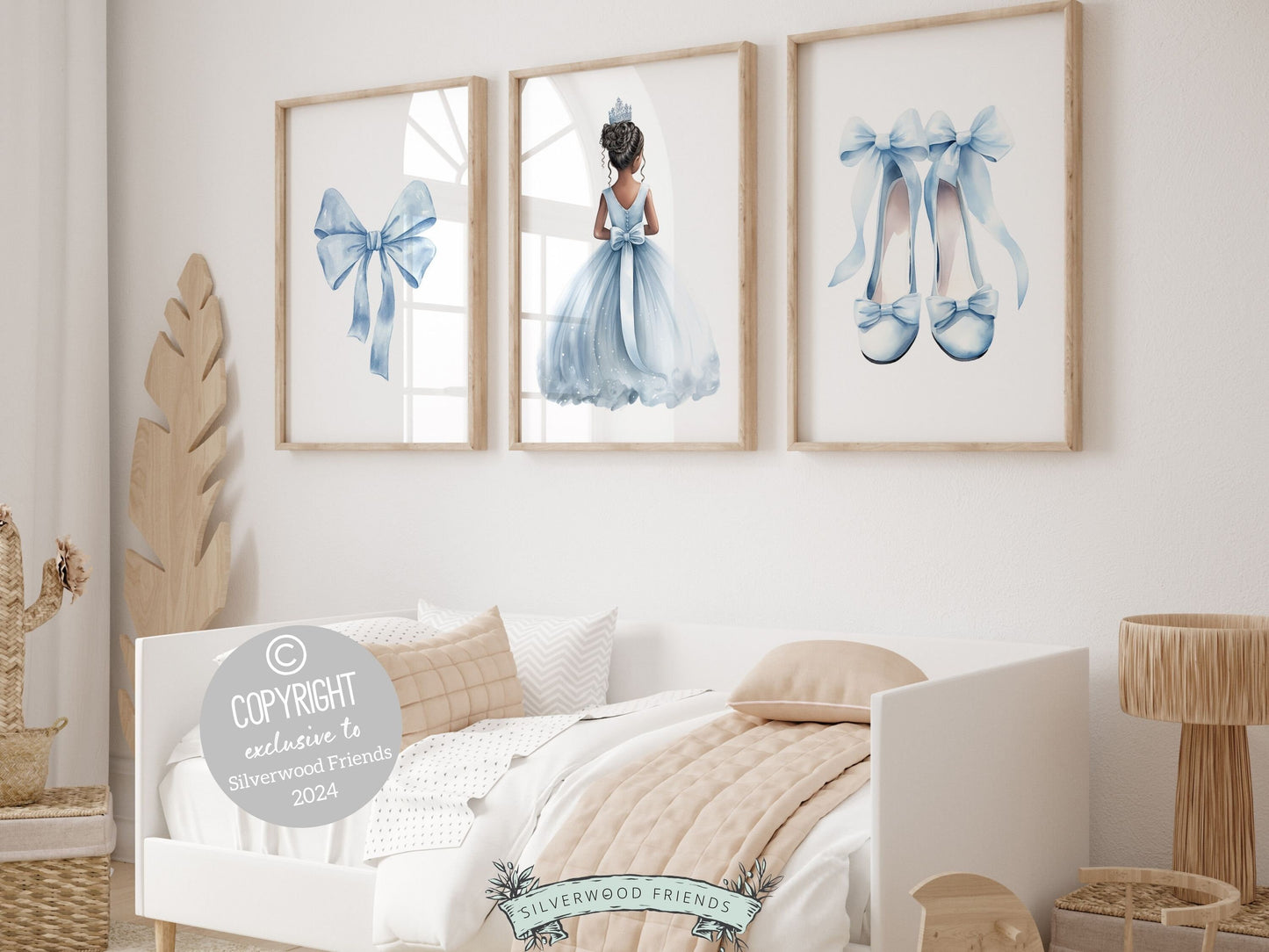 ORIGINAL Princess Nursery Prints, African American Ballerina Nursery Decor, Fairytale Nursery Wall Art, Princess Nursery Decor Digital Print
