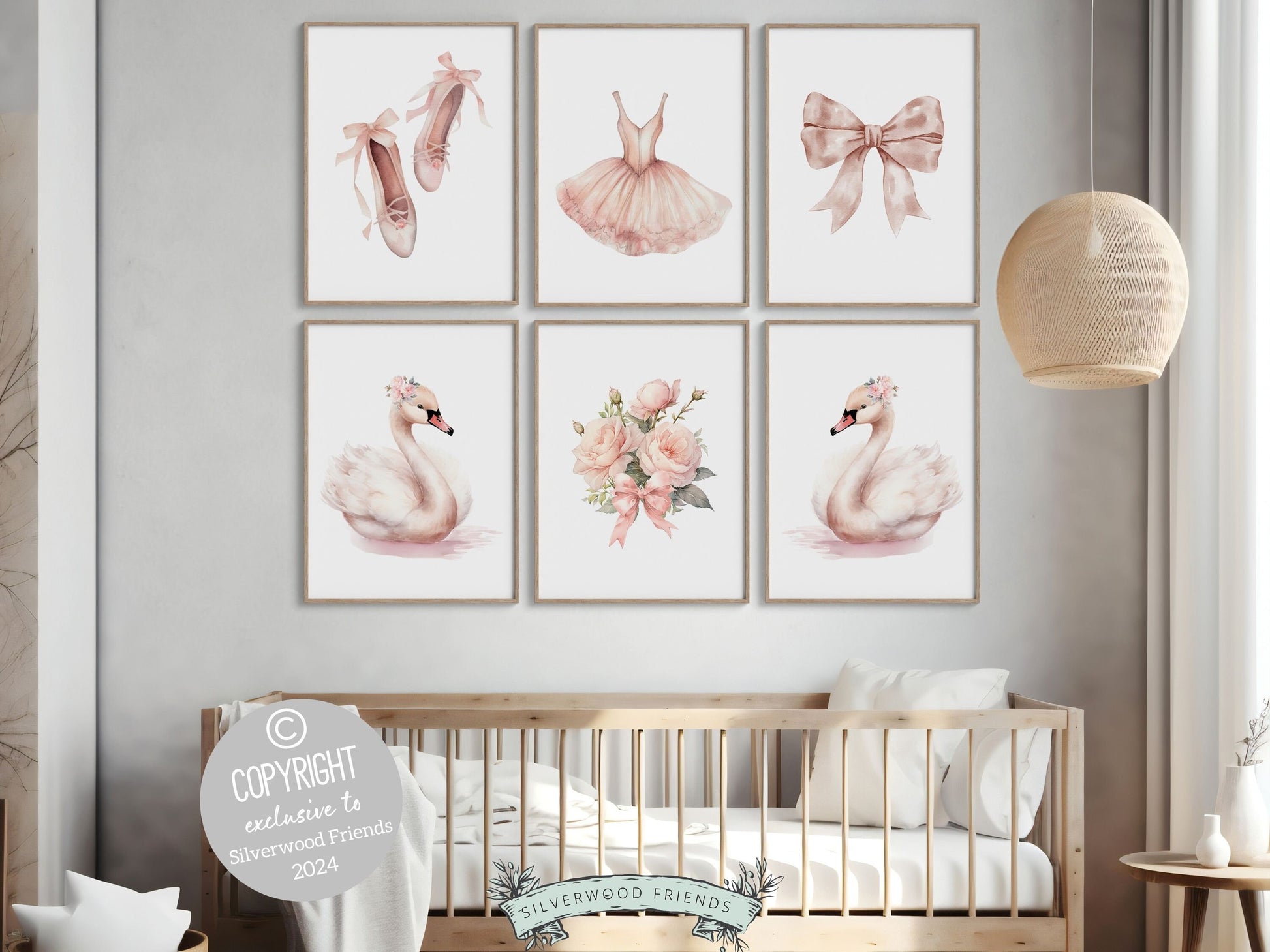 Ballet Prints, Ballerina Nursery Decor, Blush Pink Baby Girl's Nursery Wall Art, Newborn Ballet Gift, Ballerina Ballet Nursery Digital Print