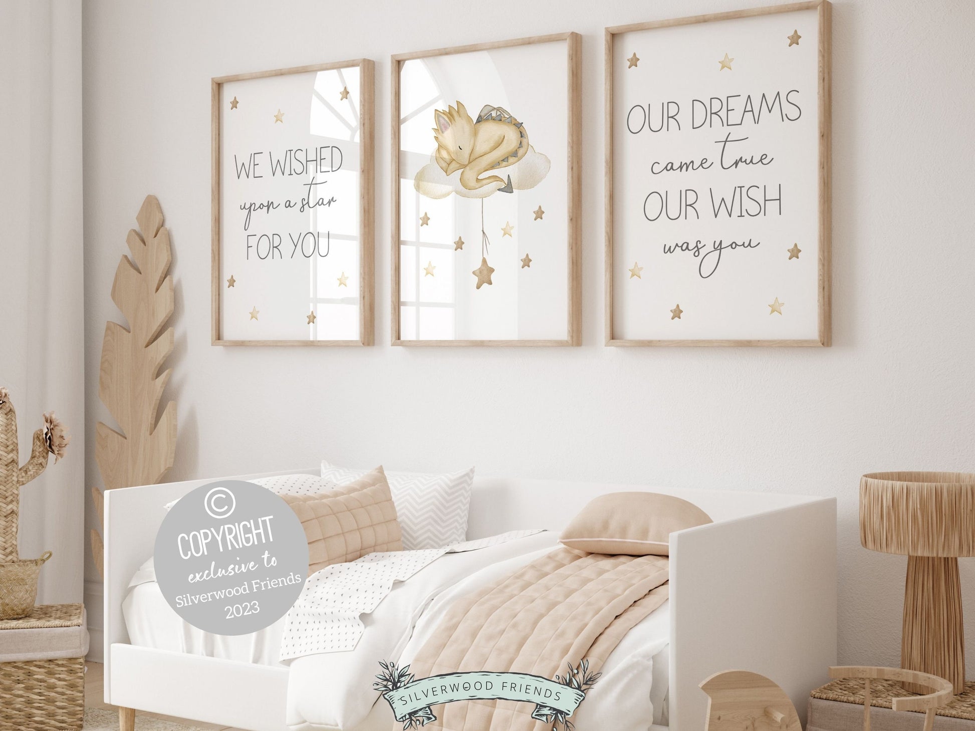 ORIGINAL Baby Dragon Nursery Print Beige Dragon Nursery Decor Kids Room, Fairytale Fantasy Neutral Nursery Wall Art Digital Download Prints