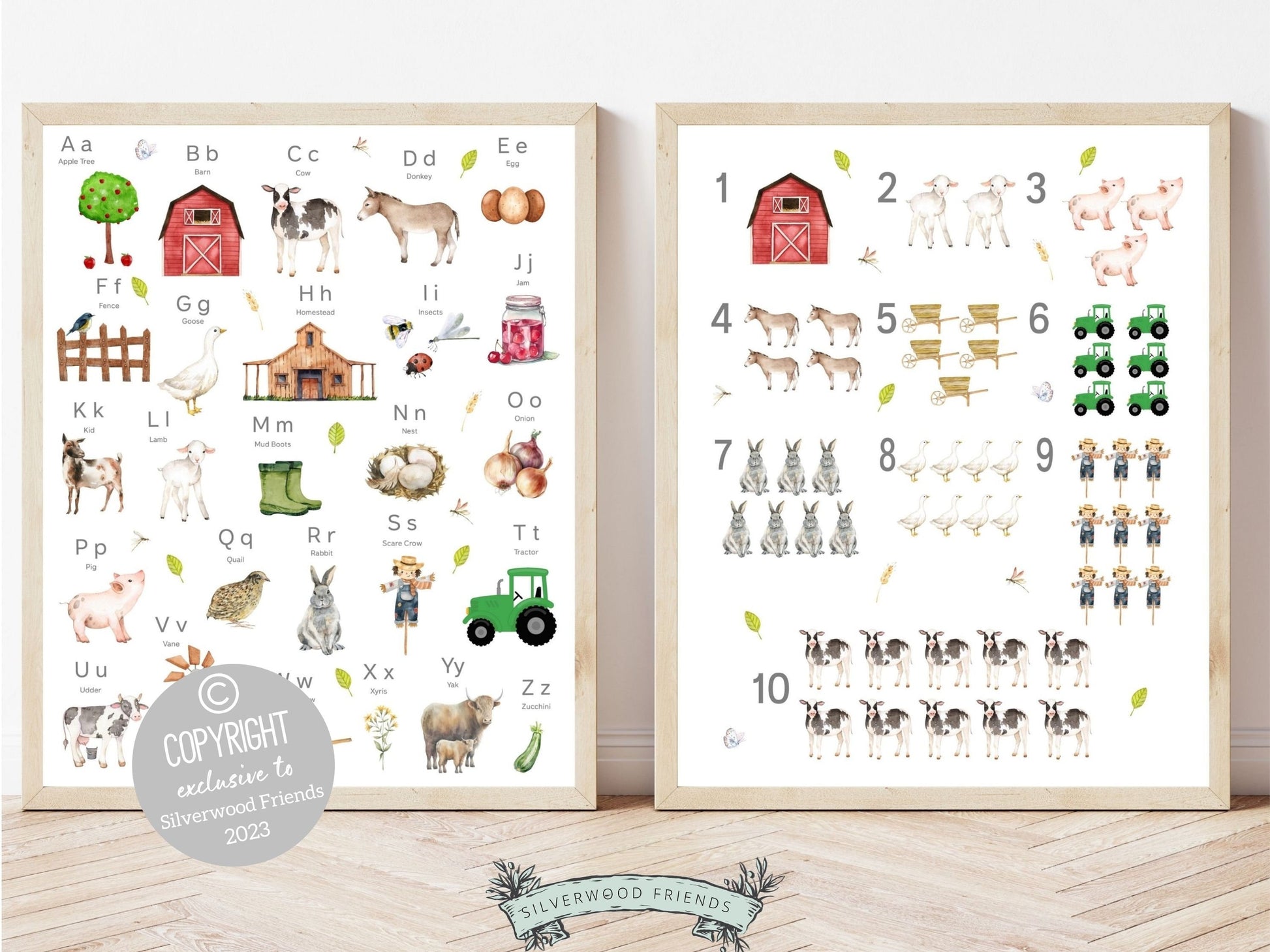 Discover the perfect addition to your farm nursery decor with our captivating Farm Alphabet and Numbers Prints, featuring beautiful watercolor images that bring the wonders of the farmyard to life, while engaging little learners.