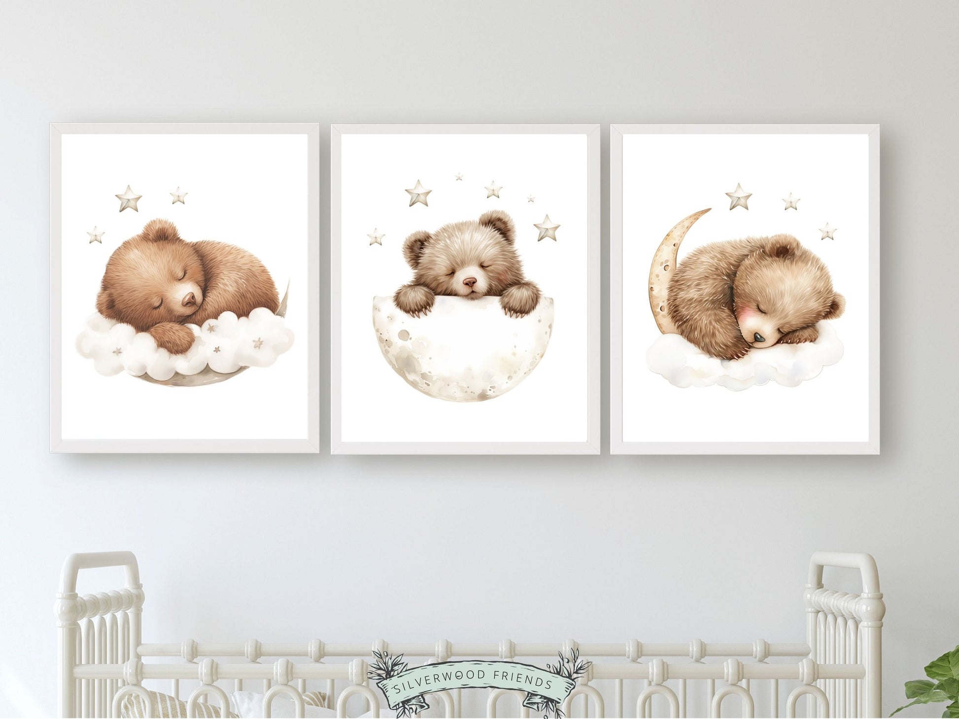 Baby Boy Nursery Wall Art Baby Bear Nursery Decor Boy Bear Wall