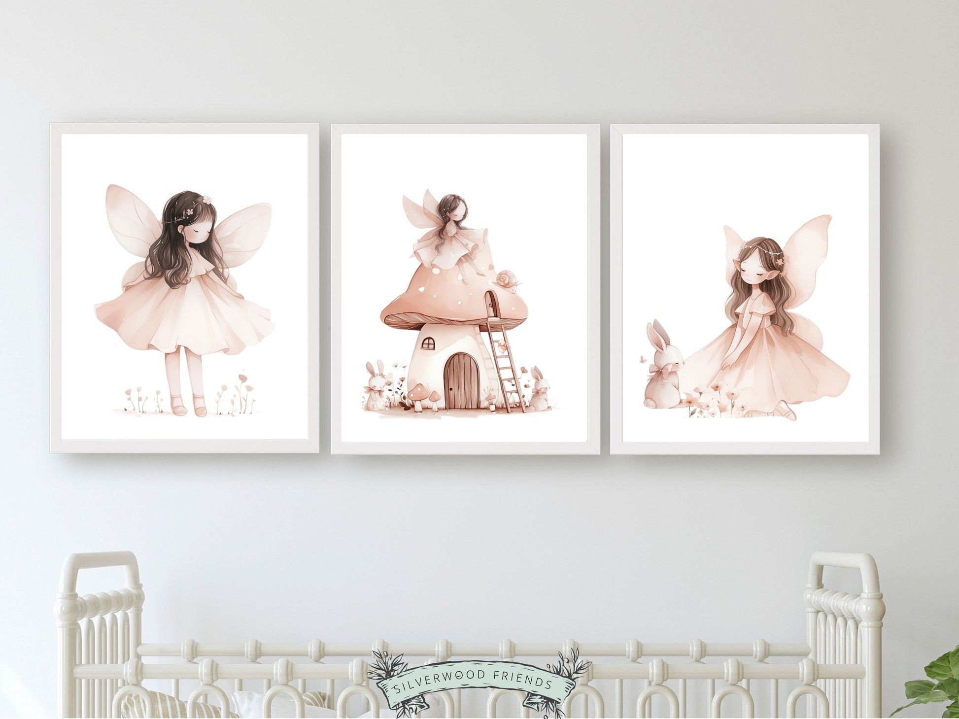 Whimsical Wildflower Fairy Nursery Prints Set - Main Image
