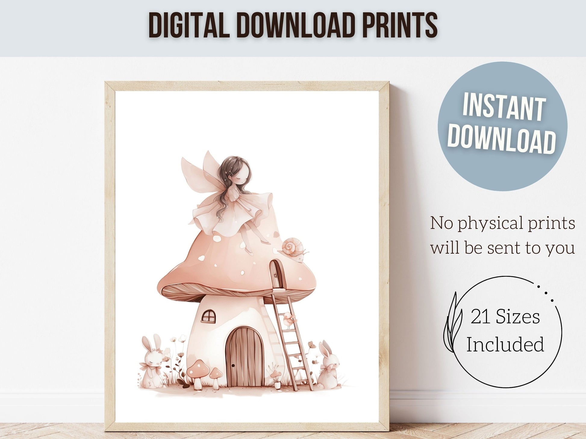 ORIGINAL Wildflower Fairy Nursery Print Gift For Baby Girl Fairy Nursery Decor, Fairies Nursery Wall Art Fairy Garden Digital Download Print