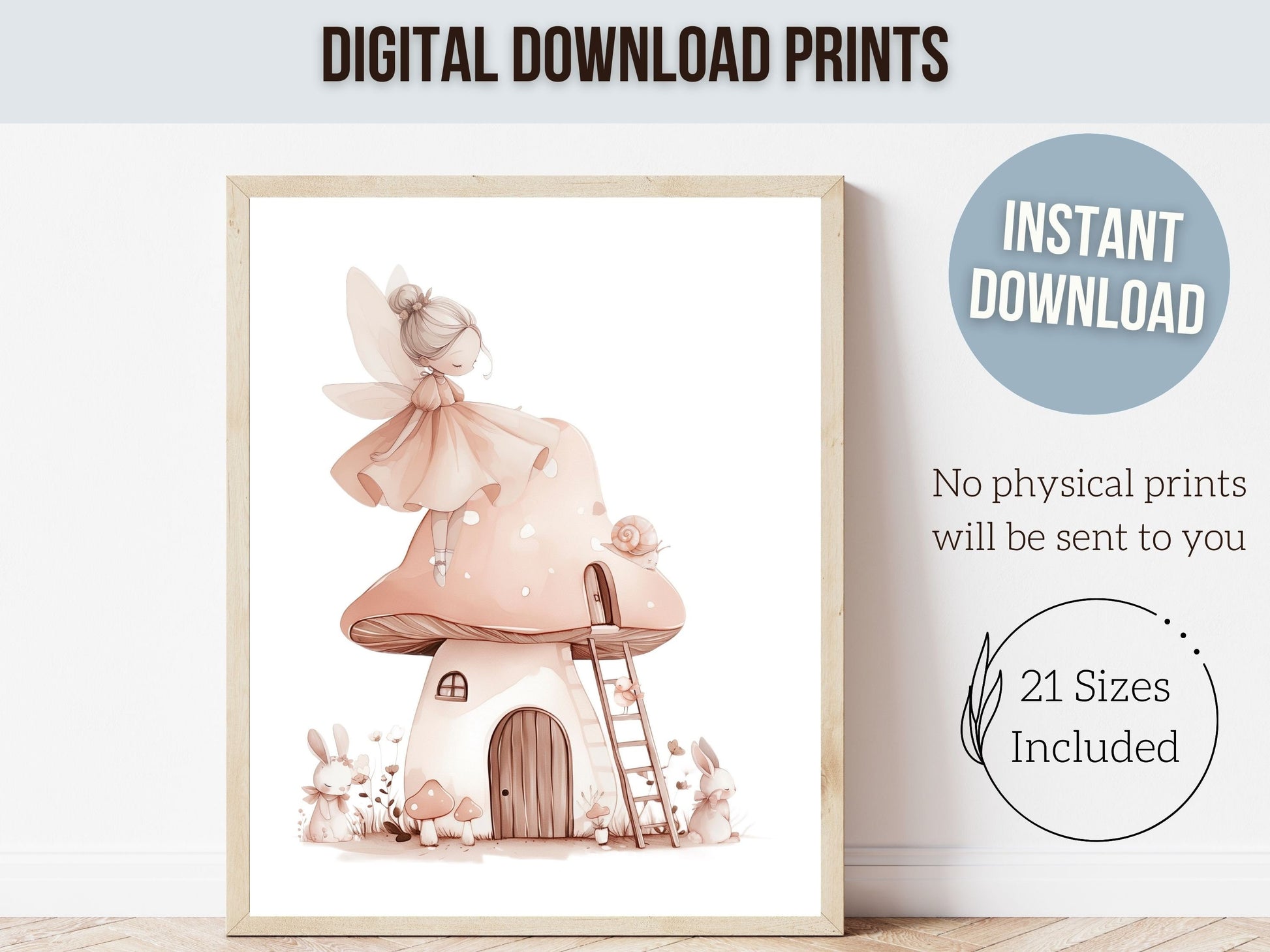ORIGINAL Wildflower Fairy Nursery Print Gift For Baby Girl Fairy Nursery Decor, Fairies Nursery Wall Art Fairy Garden Digital Download Print
