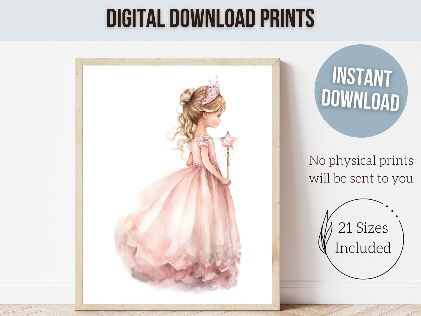 Baby Girls Princess Nursery Prints, Ballerina Nursery Decor, Pink Ballet Nursery Wall Art, Girls Princess Bedroom Wall Decor Digital Prints