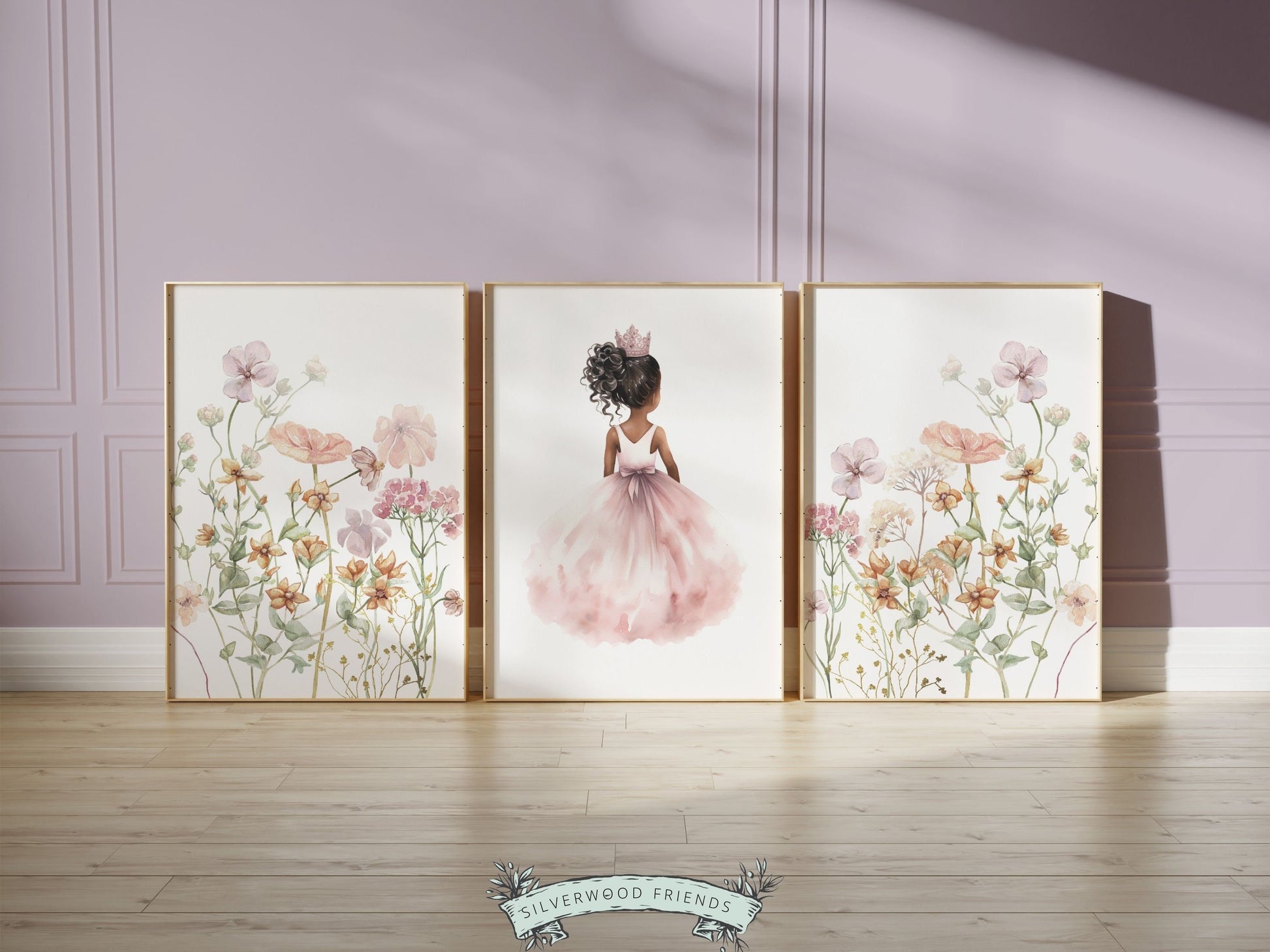 African American Princess Nursery Prints