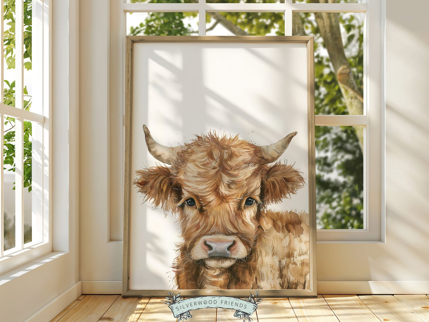 Highland Cow Nursery Print, Highland Cow Nursery Decor, Baby Farm Animal Nursery Print,Farm Nursery Decor Baby Shower Gift Cow Digital Print