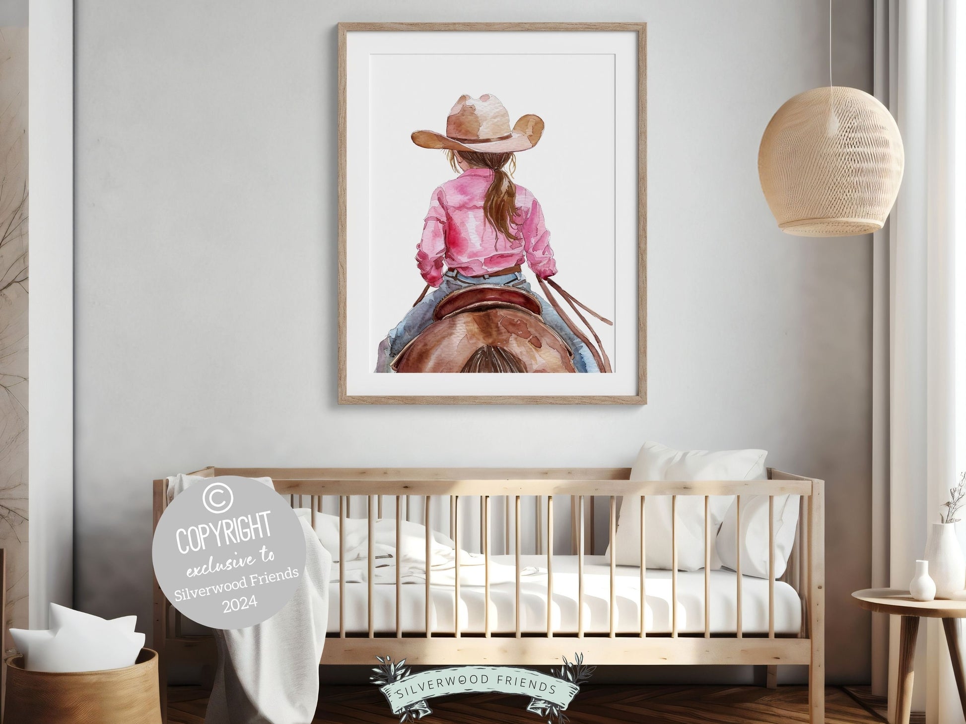 Cowgirl Horse Nursery Print, Cowgirl Horse Nursery Decor, Baby Girl Western Nursery Decor, Equestrian Nursery Wall Art Horse Digital Print