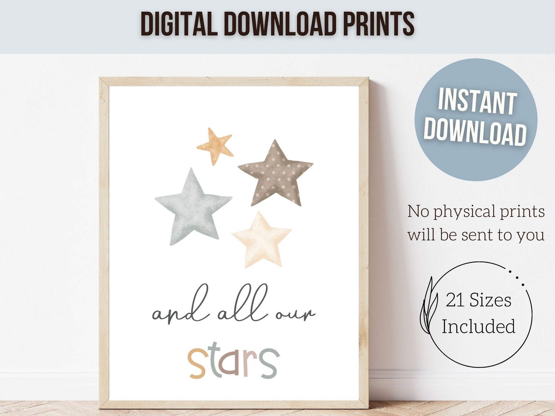 You Are Our Sun Our Moon And All Our Stars Boho Nursery Prints, Gender Neutral Celestial Nursery Moon Stars Sun Wall Art Decor Digital Print