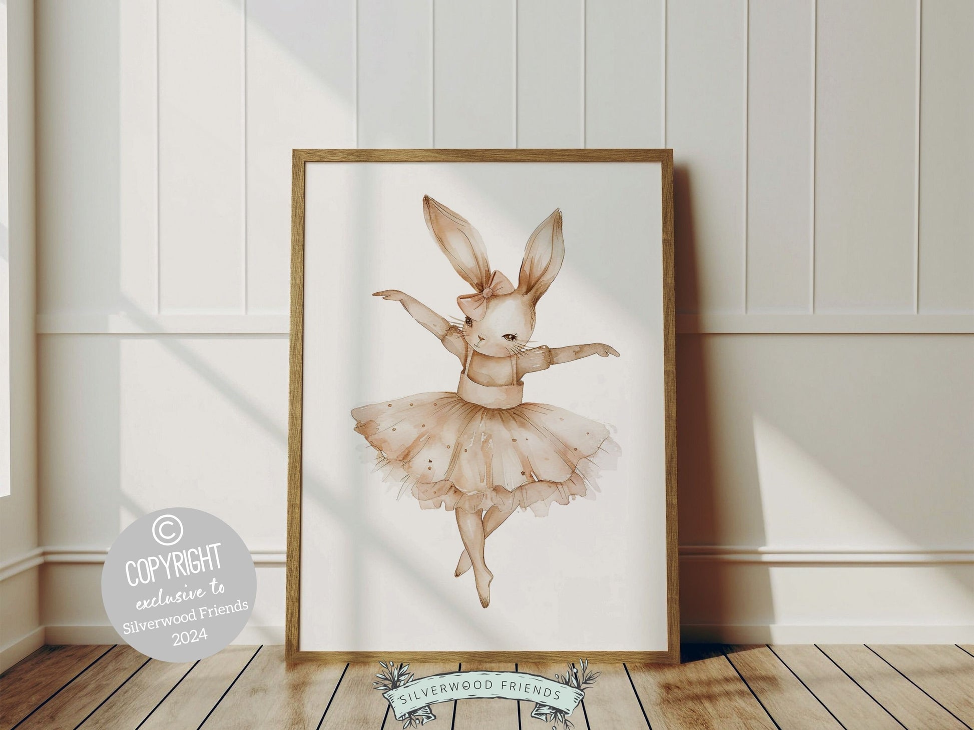 ORIGINAL Bunny Nursery Print Gift For Baby Girl Bunny Nursery Decor,Kids Ballet Room Wall Decor Ballerina Bunny Rabbit Nursery Digital Print