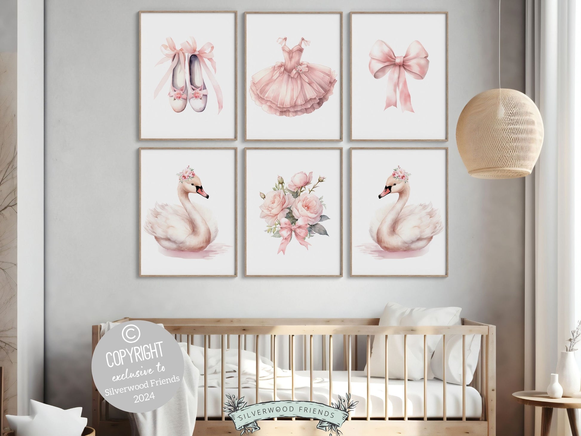 Ballet Prints, Ballerina Nursery Decor, Blush Pink Baby Girl's Nursery Prints, Newborn Ballet Gift, Ballerina Ballet Nursery Digital Print
