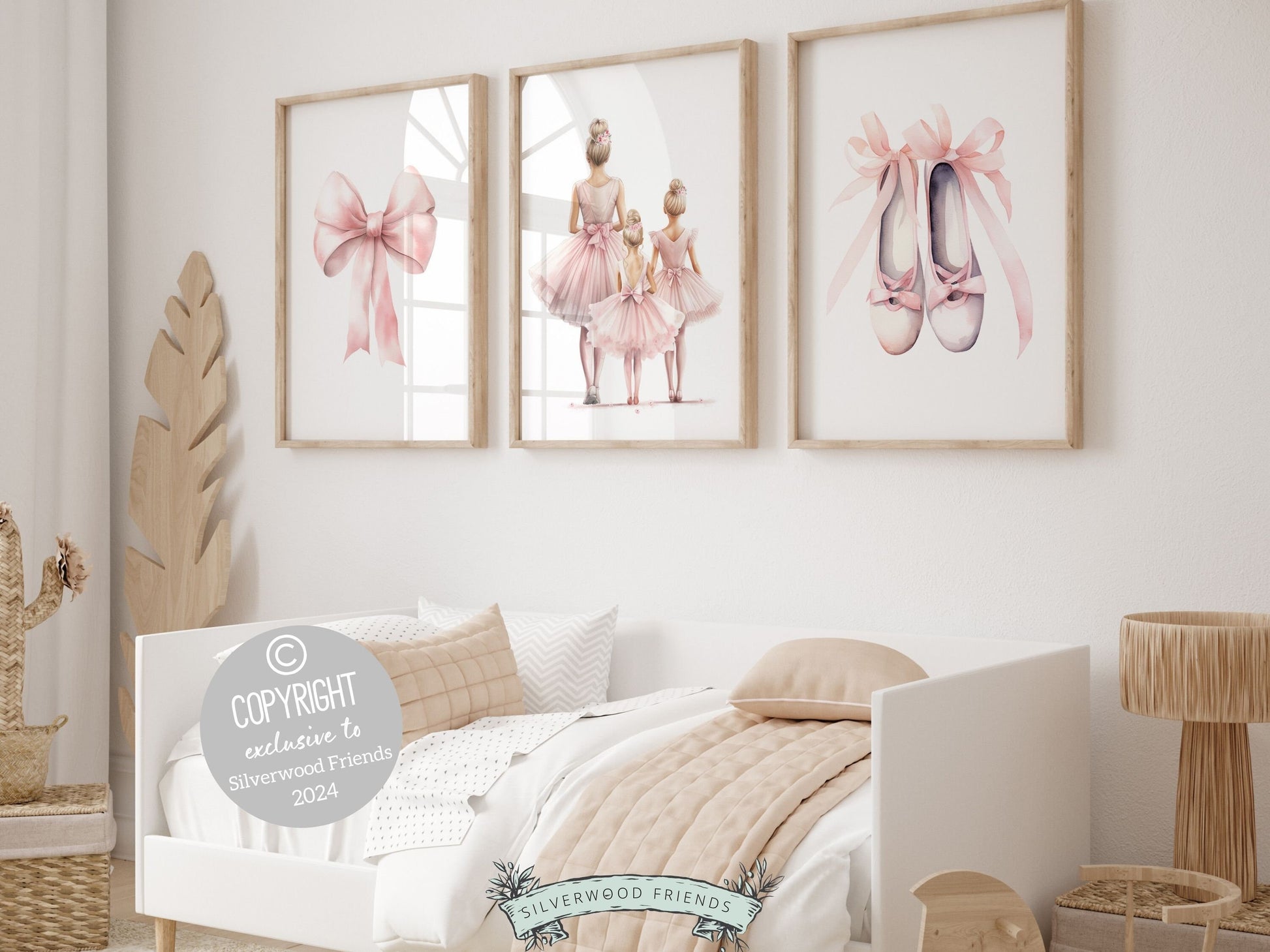Baby Girl's Ballet Nursery Prints, Ballerina Nursery Decor, Pink Ballet Nursery Wall Art, Ballet Gift, Mother Daughter Ballet Digital Print