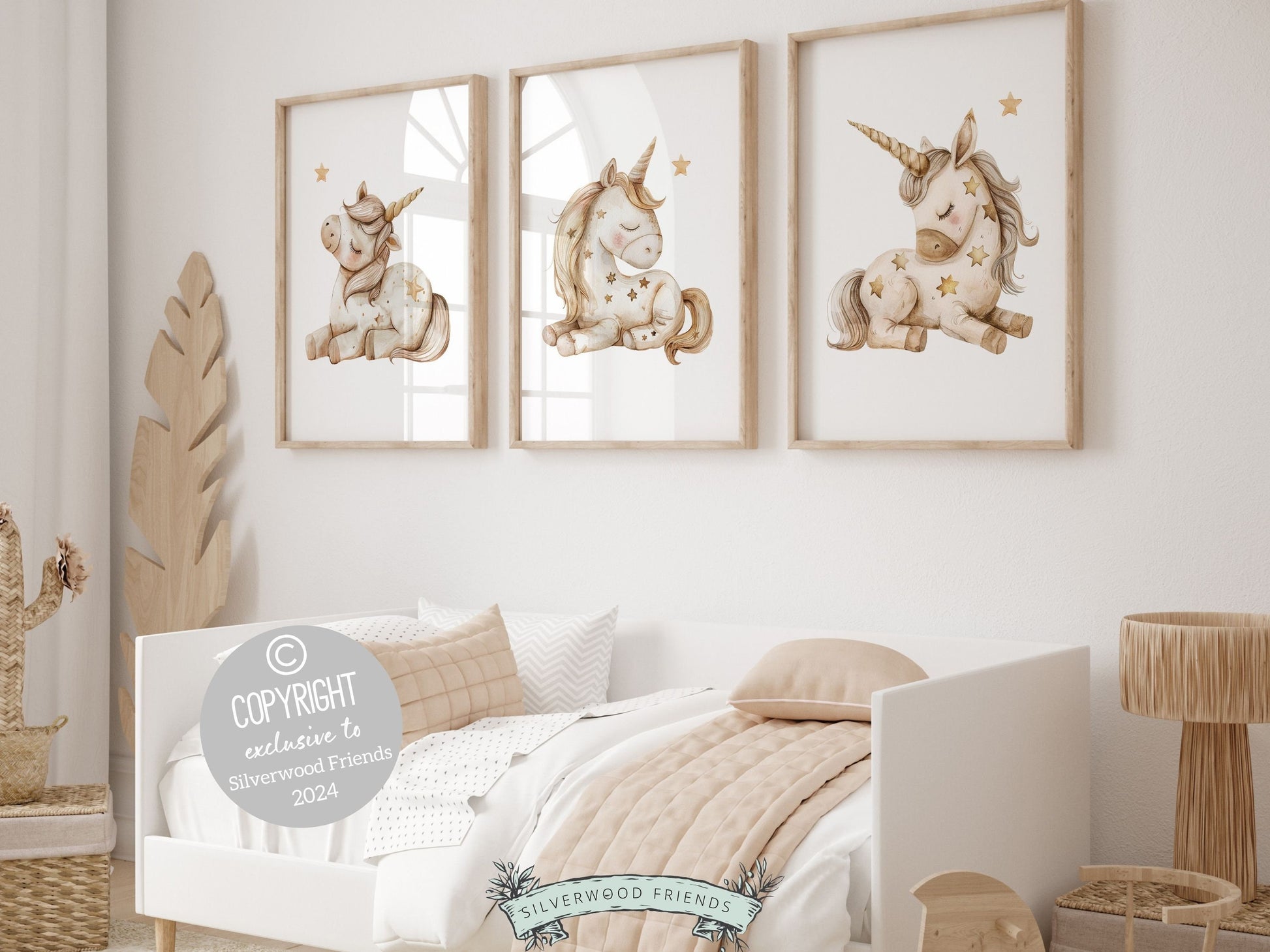 Baby Girls Unicorn Nursery Prints, Fairytale Fantasy Nursery Decor, Girly Wall Art, Unicorn Newborn Gift, Baby Girl Room Decor Digital Print