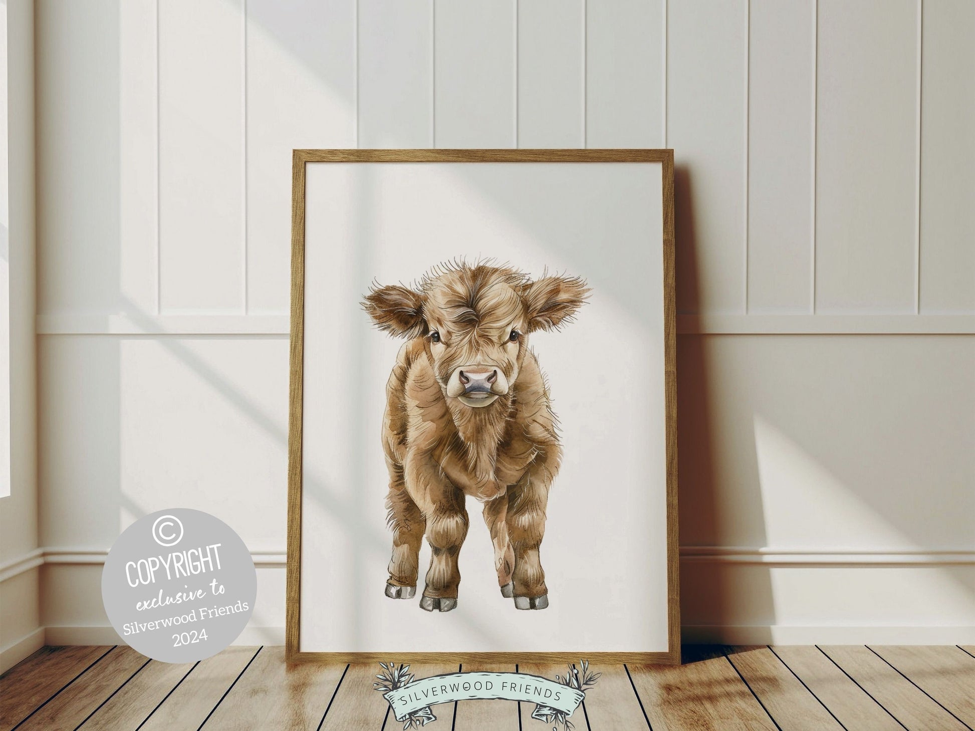 Highland Cow Nursery Print, Highland Cow Nursery Decor Gifts, Kids Farm Bedroom Wall Decor, Baby Farm Animal Nursery Digital Download Prints