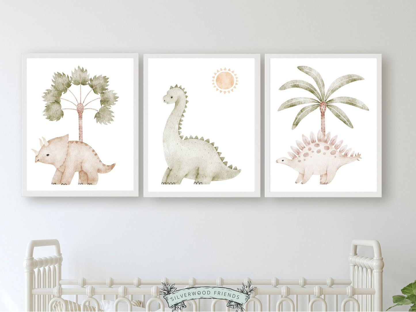 Dinosaur Nursery Prints, Dinosaur Nursery Decor, Dinosaur Neutral Nursery Wall Art, Baby Boy Boho Kids Dino Room Wall Decor Digital Print