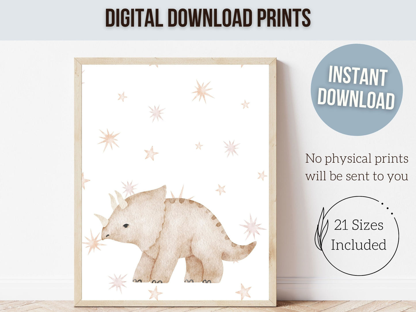 Dinosaur Nursery Prints, Dinosaur Nursery Decor, Dinosaur Neutral Nursery Wall Art, Baby Boy Gift, Kids Dino Room Wall Decor Digital Prints