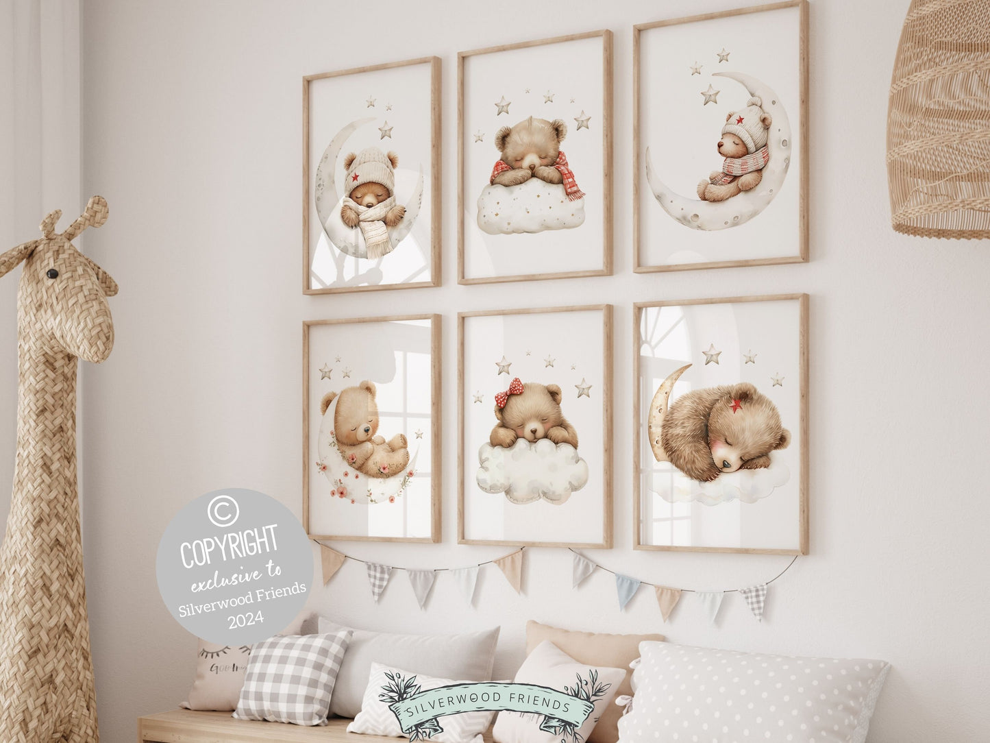 ORIGINAL Baby Girls Teddy Bear Nursery Prints, Girls Teddy Bear Nursery Decor, Red Bear Nursery Wall Art Girls Room Wall Decor Digital Print