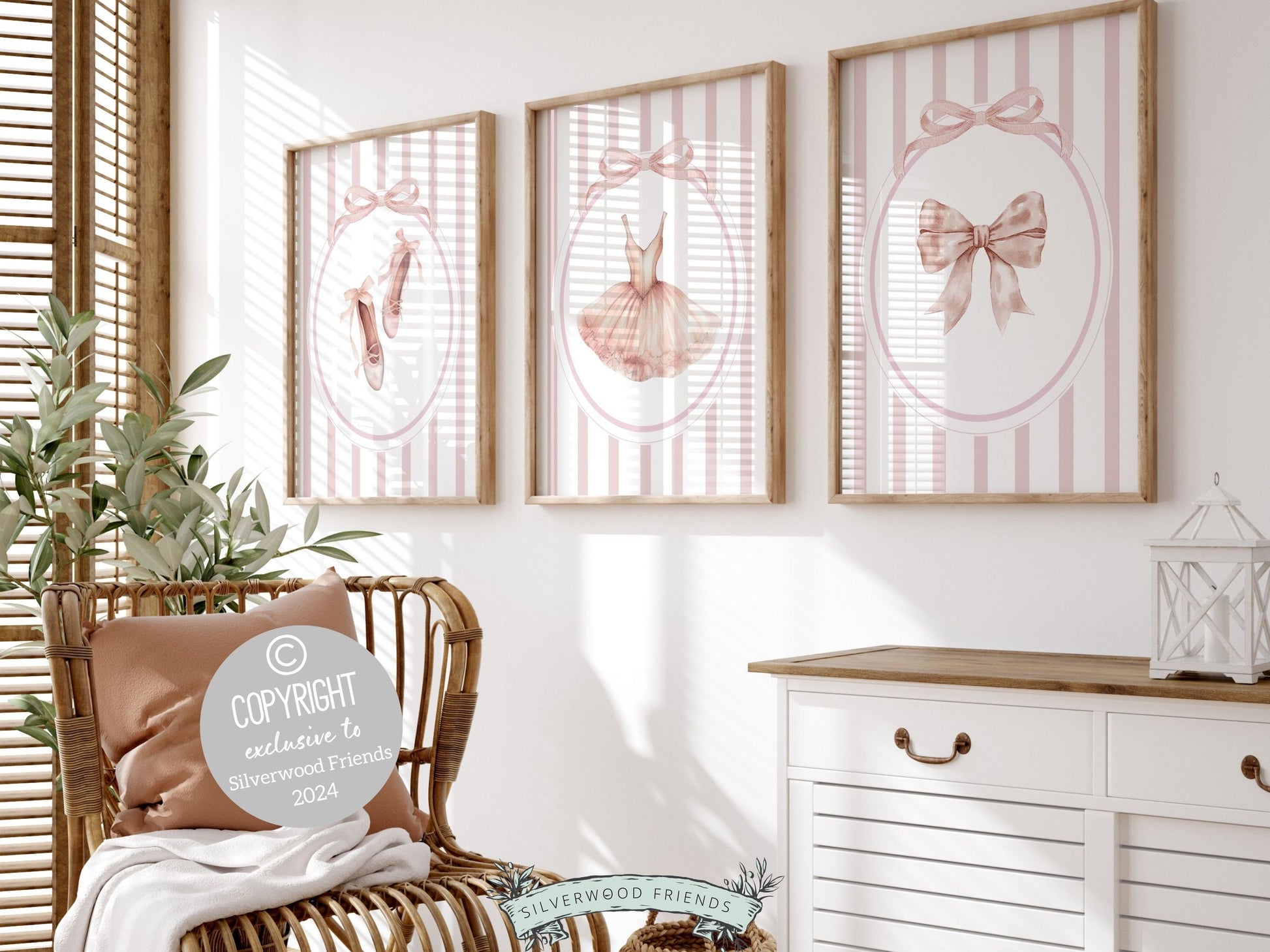 Ballet Prints, Ballerina Nursery Decor, Blush Pink Baby Girl's Ballerina Nursery Wall Art, Newborn Ballet Gift, Ballet Nursery Digital Print