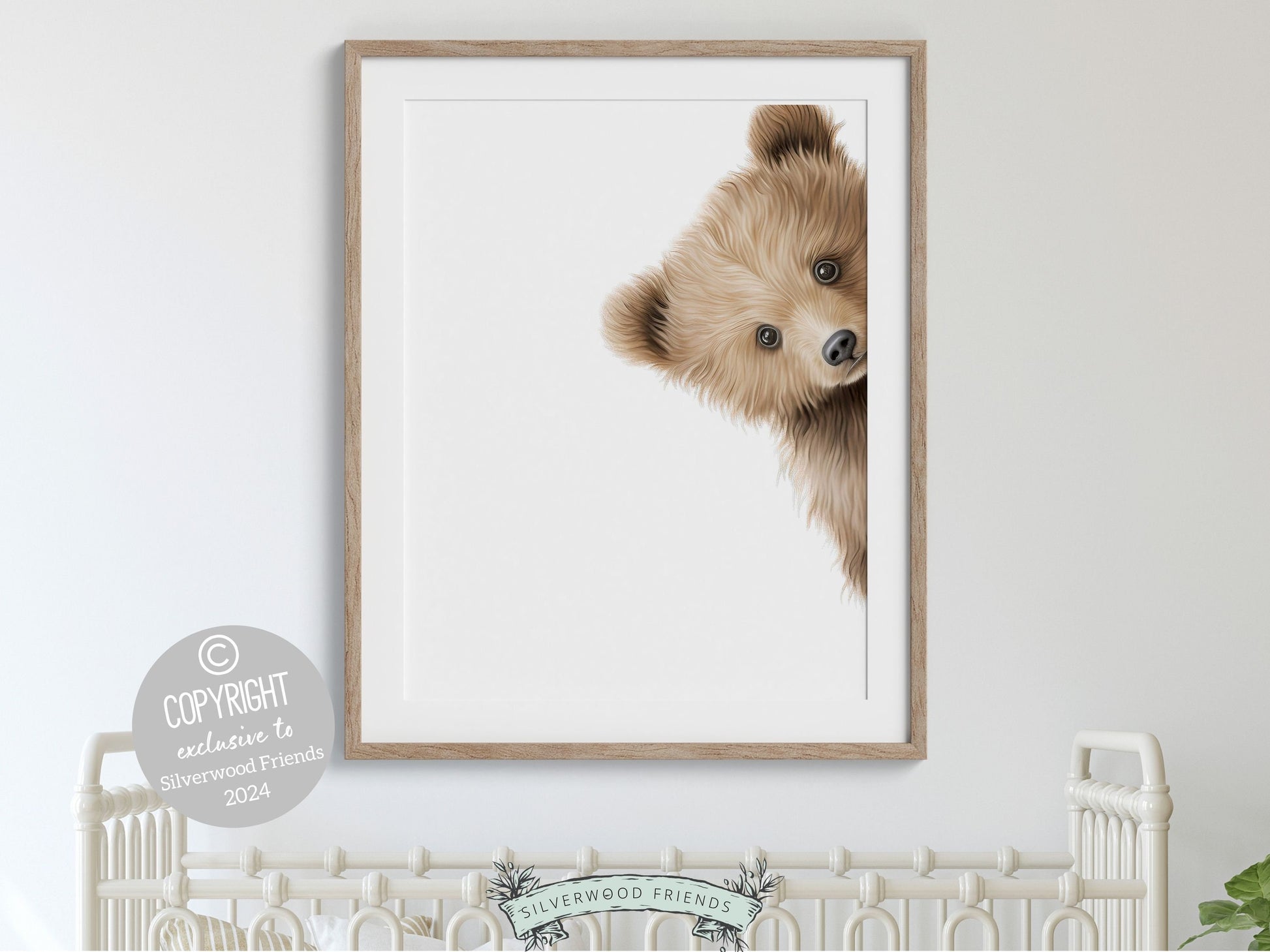 Peeking Bear Nursery Print – Silverwood Friends