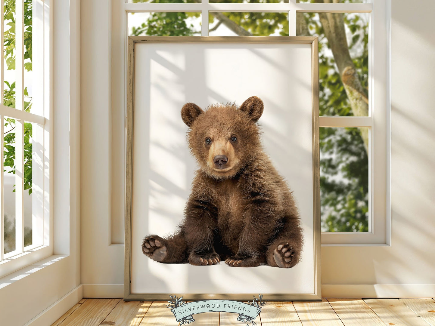 Bear Nursery Prints, Teddy Bear Nursery Decor, Neutral Woodland Nursery Decor, Nursery Wall Art, Kids Forest Room Wall Decor Digital Prints
