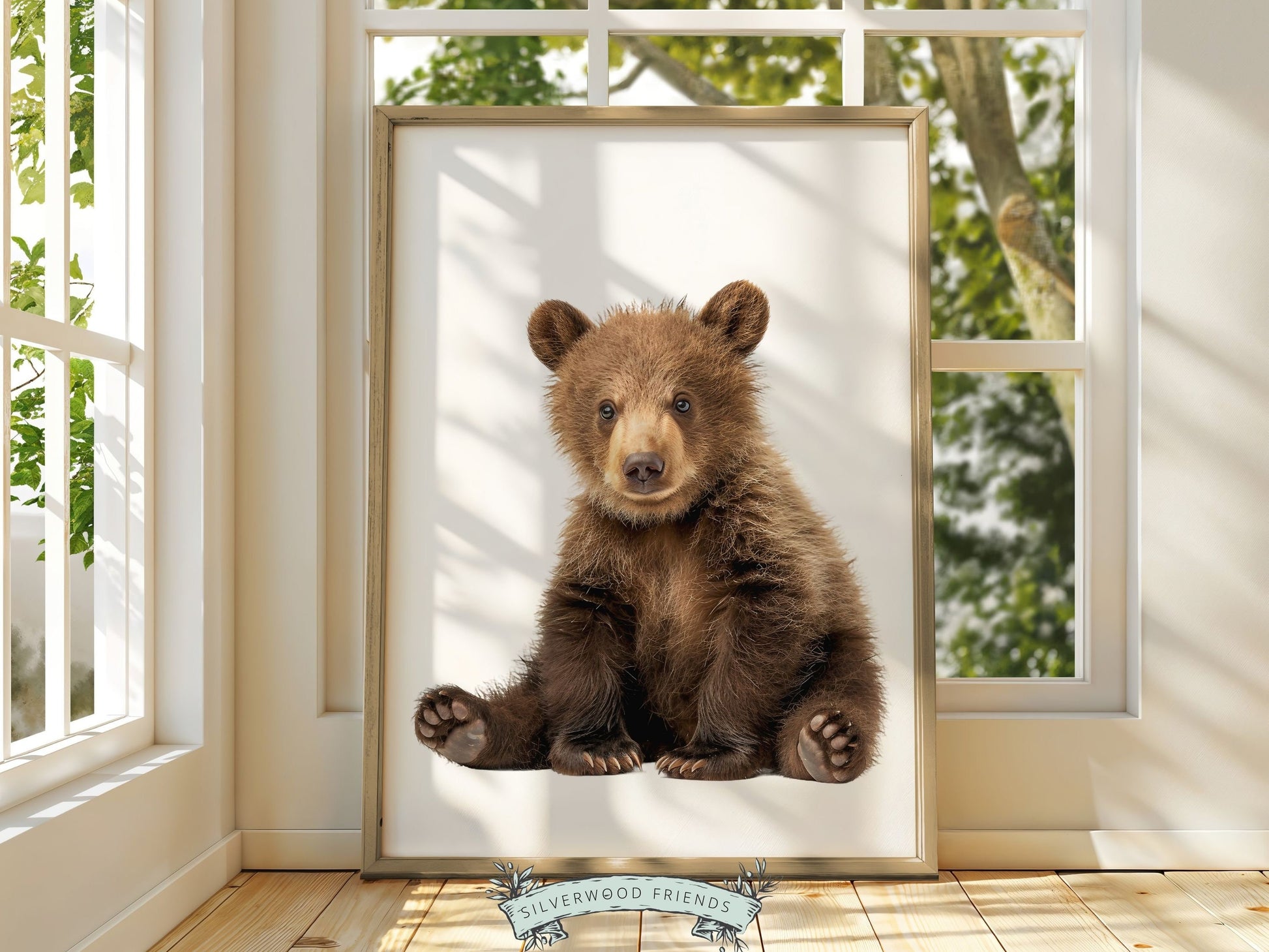 Bear Nursery Prints, Teddy Bear Nursery Decor, Neutral Woodland Nursery Decor, Nursery Wall Art, Kids Forest Room Wall Decor Digital Prints