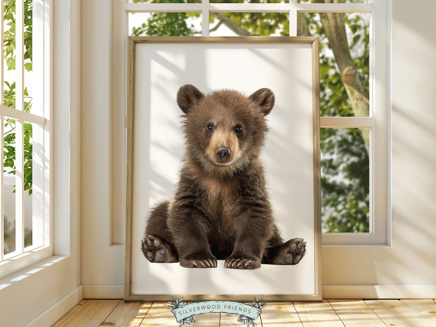 Bear Nursery Prints, Teddy Bear Nursery Decor, Neutral Woodland Nursery Decor, Nursery Wall Art, Kids Forest Room Wall Decor Digital Prints