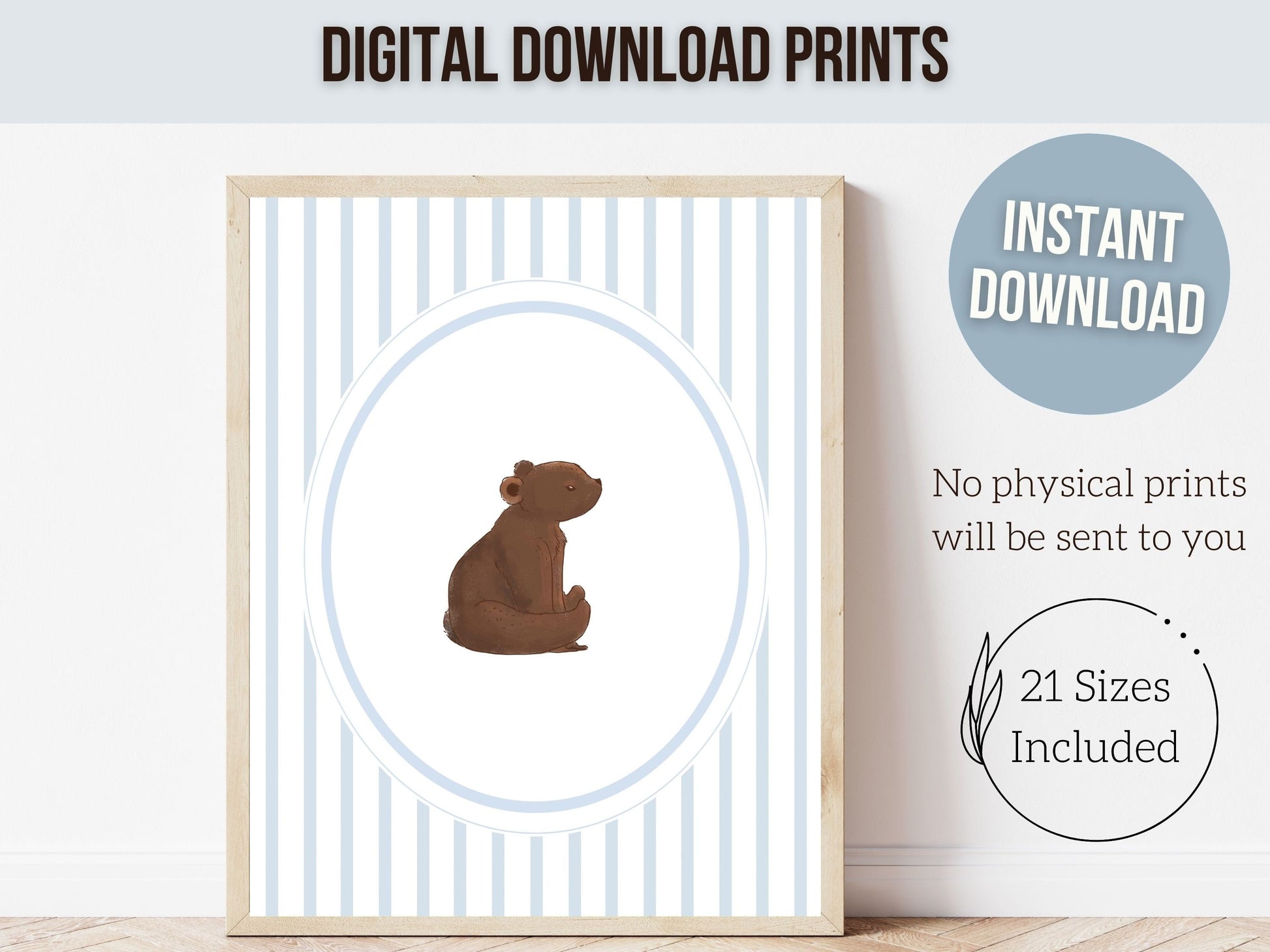Bear Nursery Prints, Brown Bear Neutral Nursery Decor, Teddy Bear Chinoiserie Nursery Wall Art, Woodland Bear Nursery Poster Digital Prints