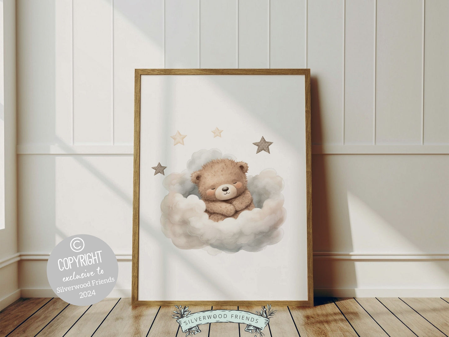 Teddy Bear Nursery Prints, Teddy Bear Nursery Decor, Gender Neutral Beige Teddy Bear Nursery Wall Art, Bear Baby Shower Gift Digital Prints