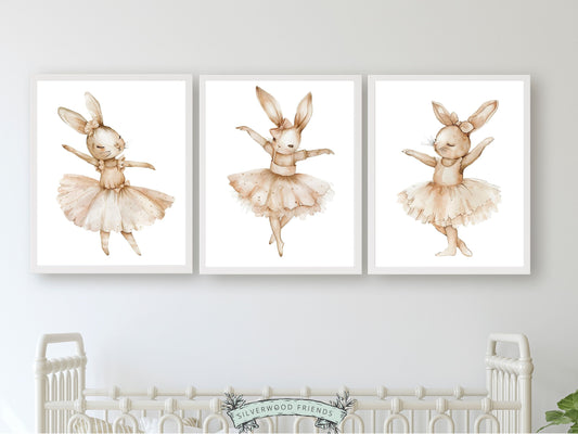 ORIGINAL Bunny Nursery Print Gift For Baby Girl Bunny Nursery Decor,Kids Ballet Room Wall Decor Ballerina Bunny Rabbit Nursery Digital Print
