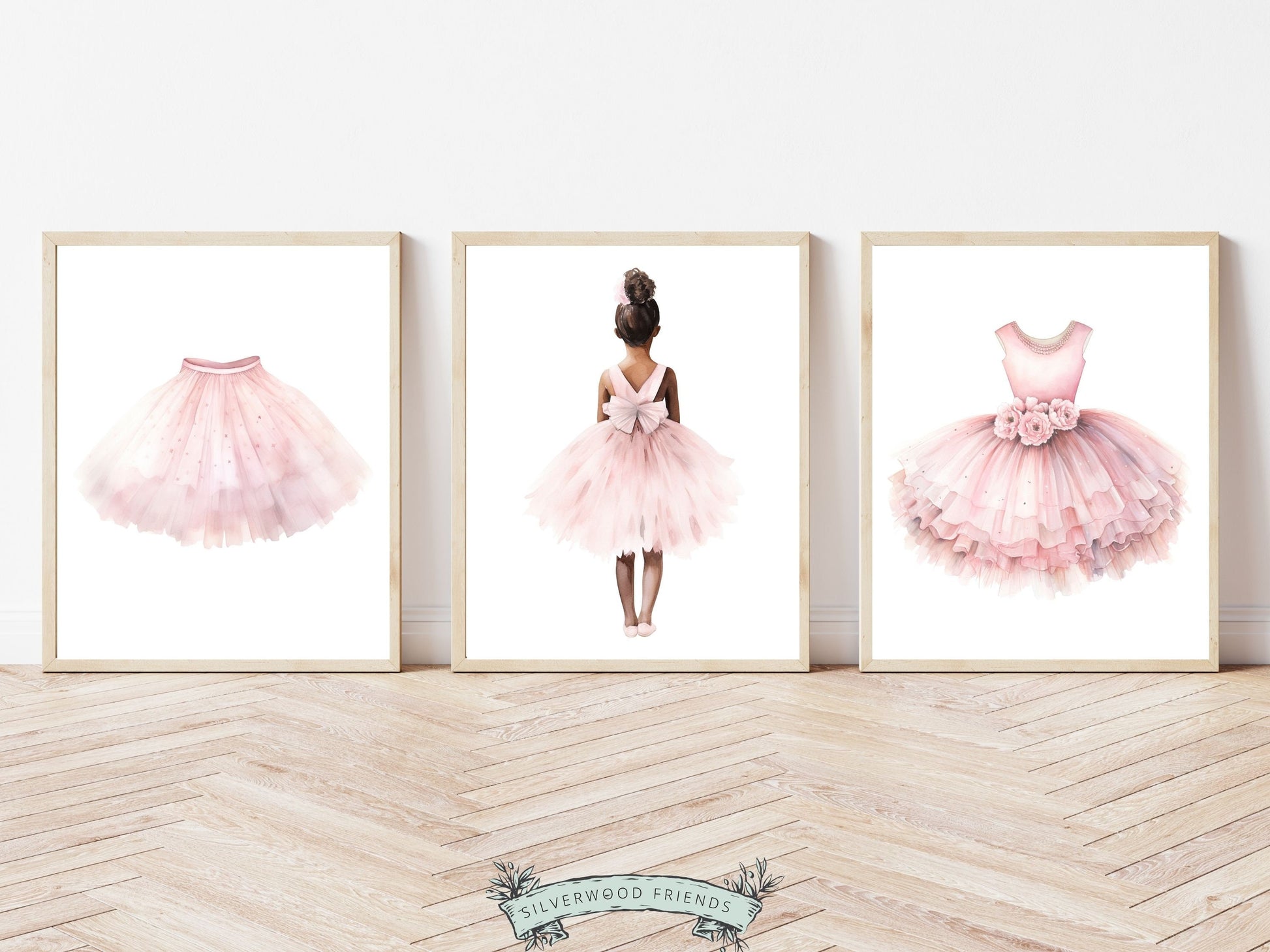 Ballet Nursery Prints, African American Ballerina Nursery Decor, Girls Ballet Nursery Wall Art, Black Ballerina Wall Decor Digital Prints