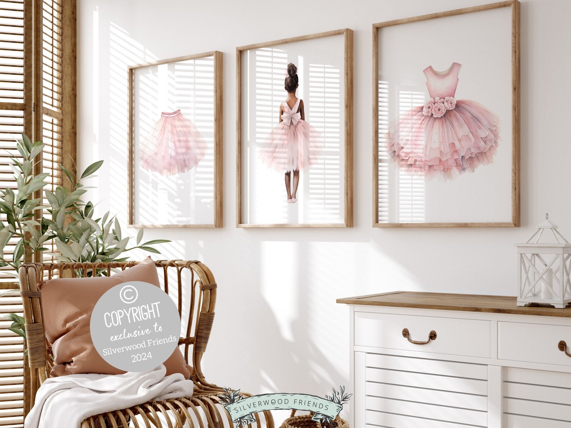 Ballet Nursery Prints, African American Ballerina Nursery Decor, Girls Ballet Nursery Wall Art, Black Ballerina Wall Decor Digital Prints