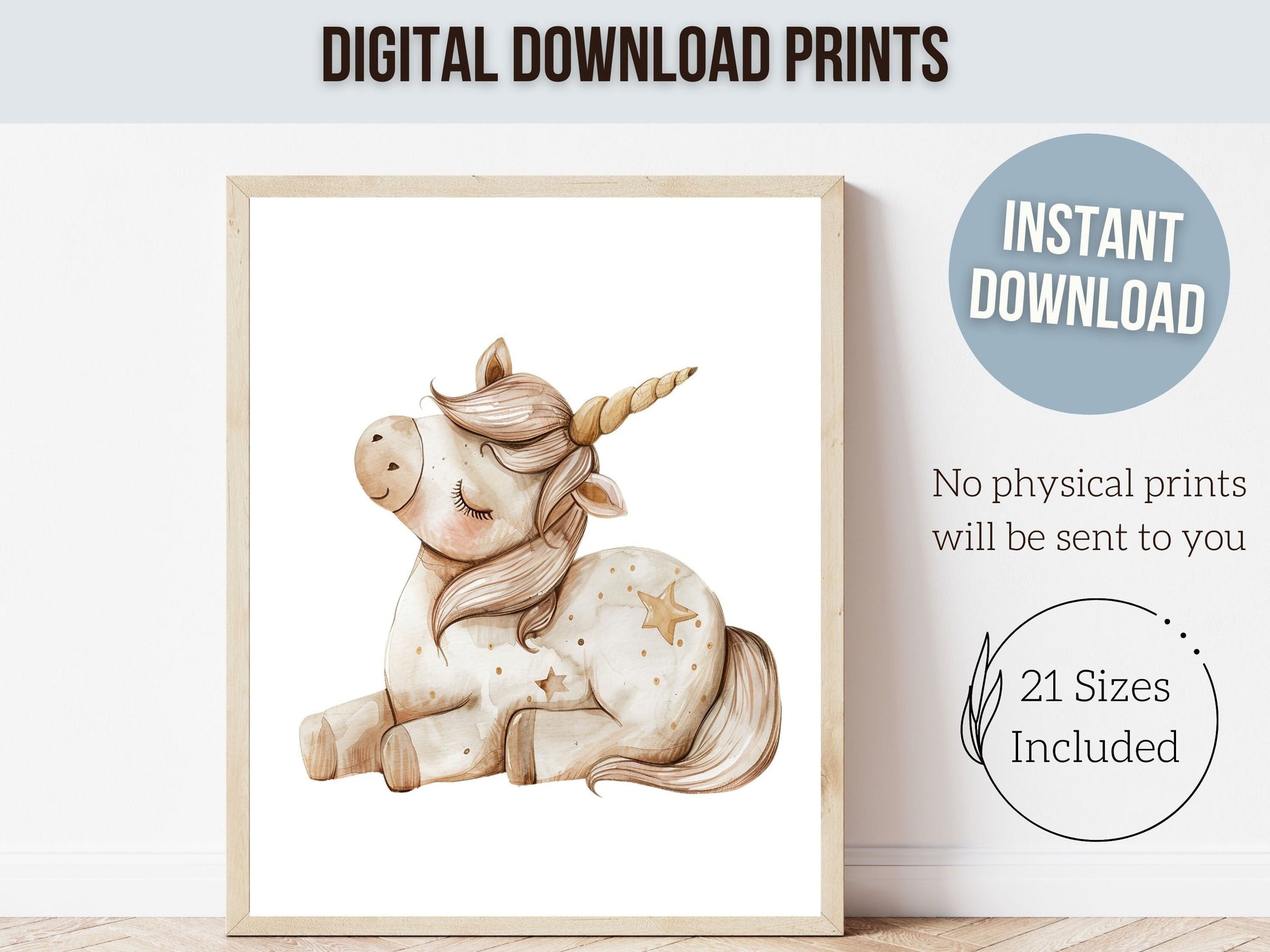 Unicorn Nursery Print, Fairytale Fantasy Nursery Decor, Boho Rainbow Nursery Wall Art, Newborn Gift, Baby Girl Room Decor Digital Prints