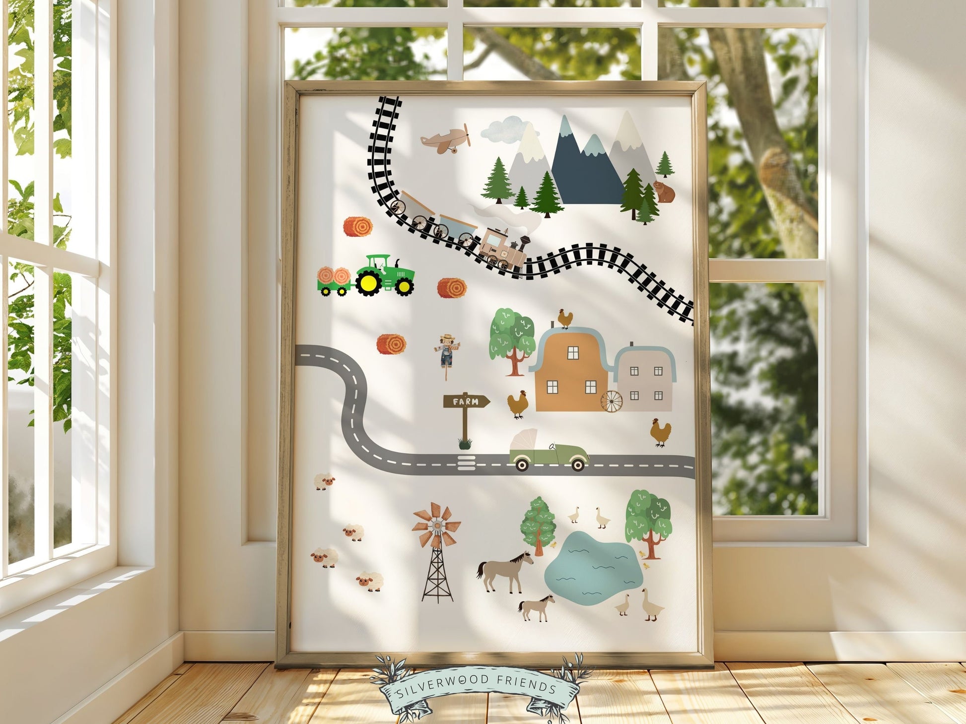 Car Nursery Prints, Boys Car Nursery Decor, Toddler Room Wall Decor, Road Map Print, Boys Transport Nursery Wall Art Digital Download Prints