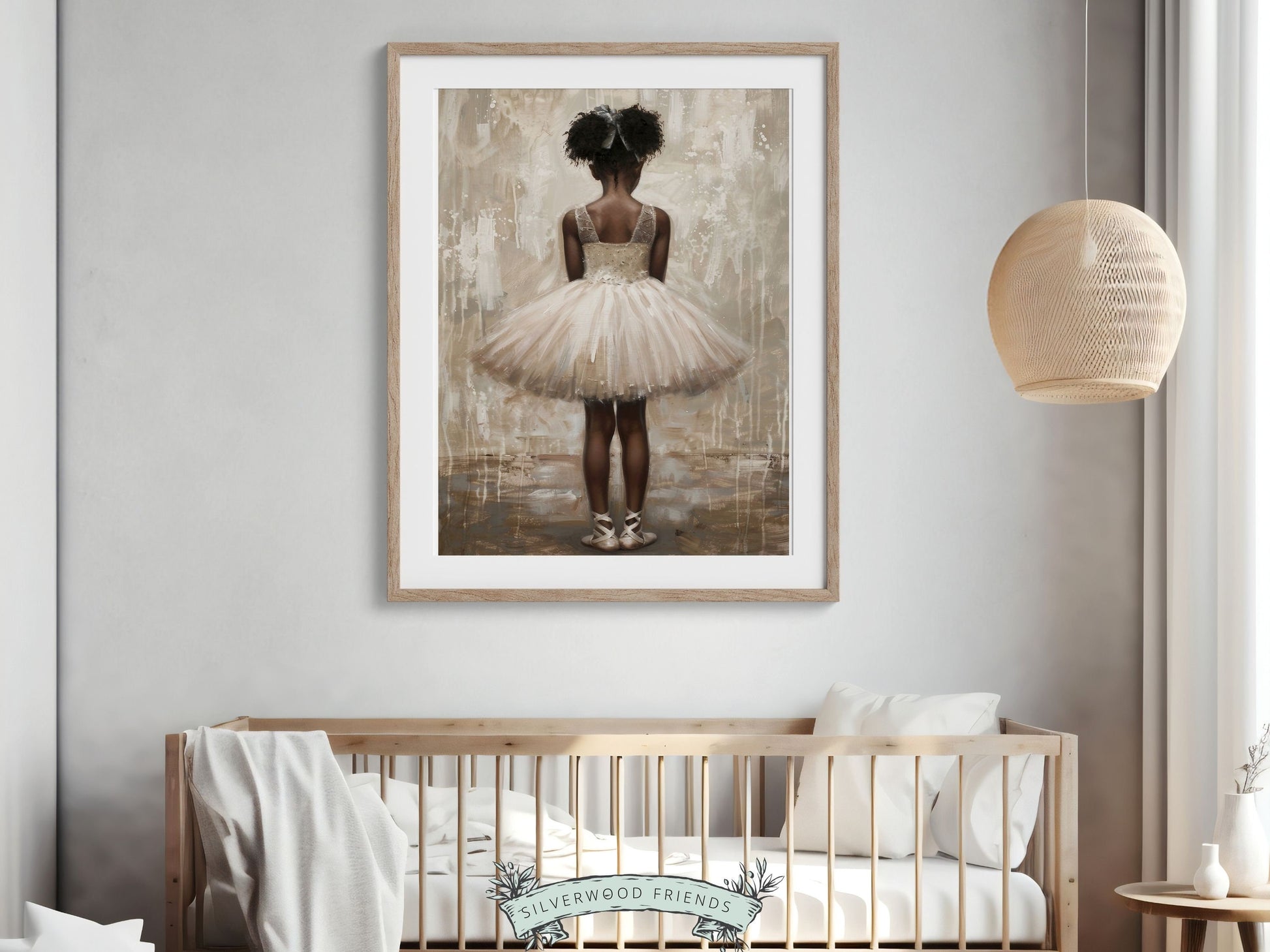 Black Ballerina Nursery Print, African American Ballerina Nursery Decor, Little Black Girl Ballet Nursery Wall Art, Black Girl Digital Print