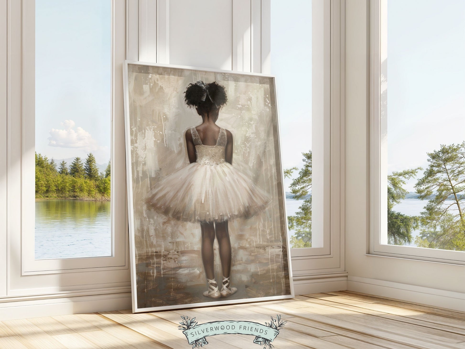 Black Ballerina Nursery Print, African American Ballerina Nursery Decor, Little Black Girl Ballet Nursery Wall Art, Black Girl Digital Print