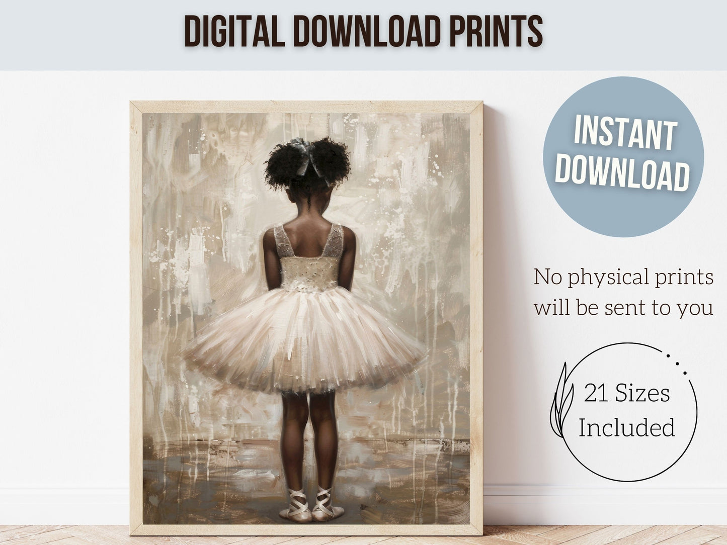 Black Ballerina Nursery Print, African American Ballerina Nursery Decor, Little Black Girl Ballet Nursery Wall Art, Black Girl Digital Print