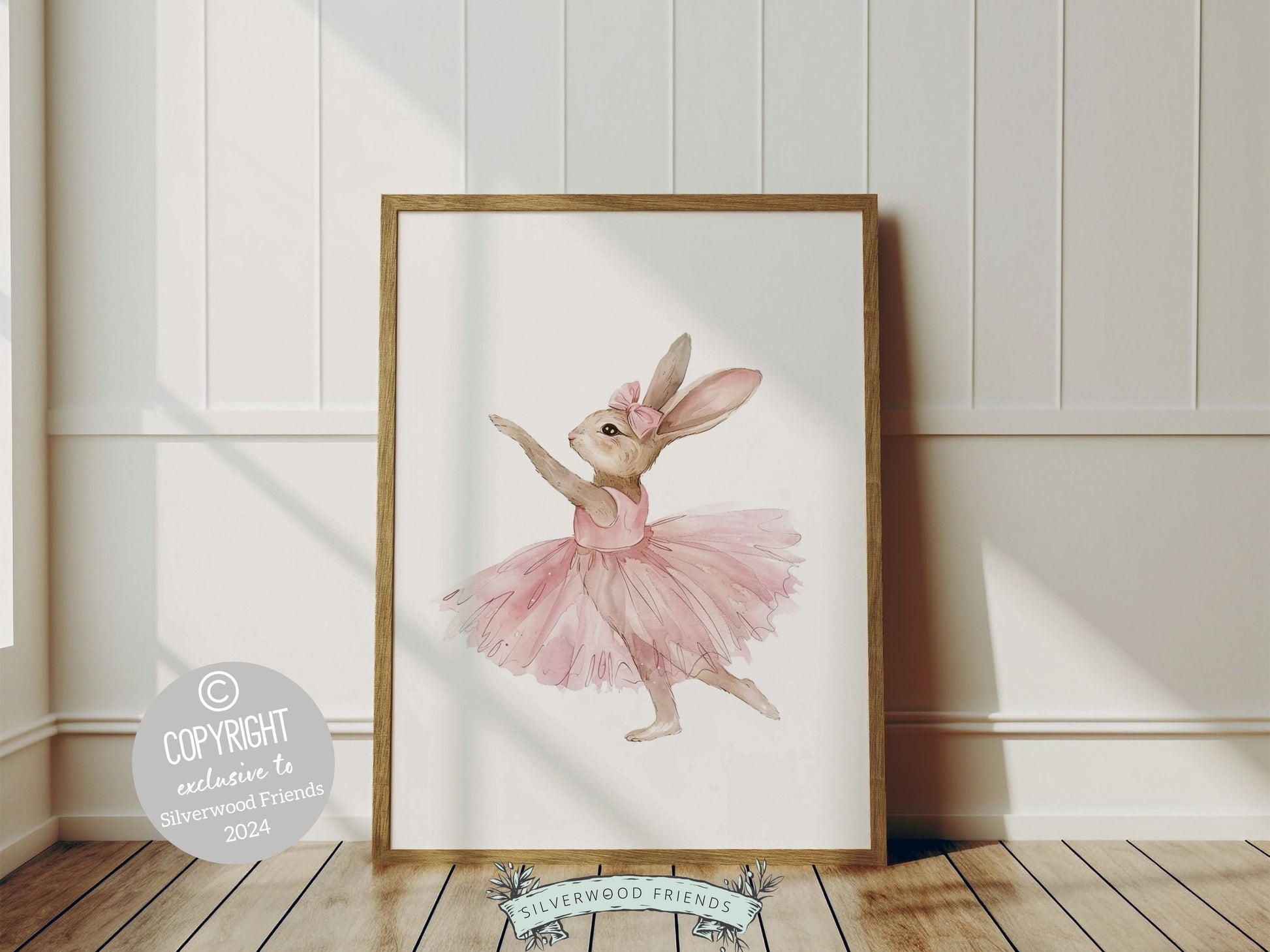 ORIGINAL Bunny Nursery Print Gift For Baby Girl Ballerina Bunny Nursery Decor, Kids Boho Ballet Room Ballerina Bunny Wall Art Digital Print