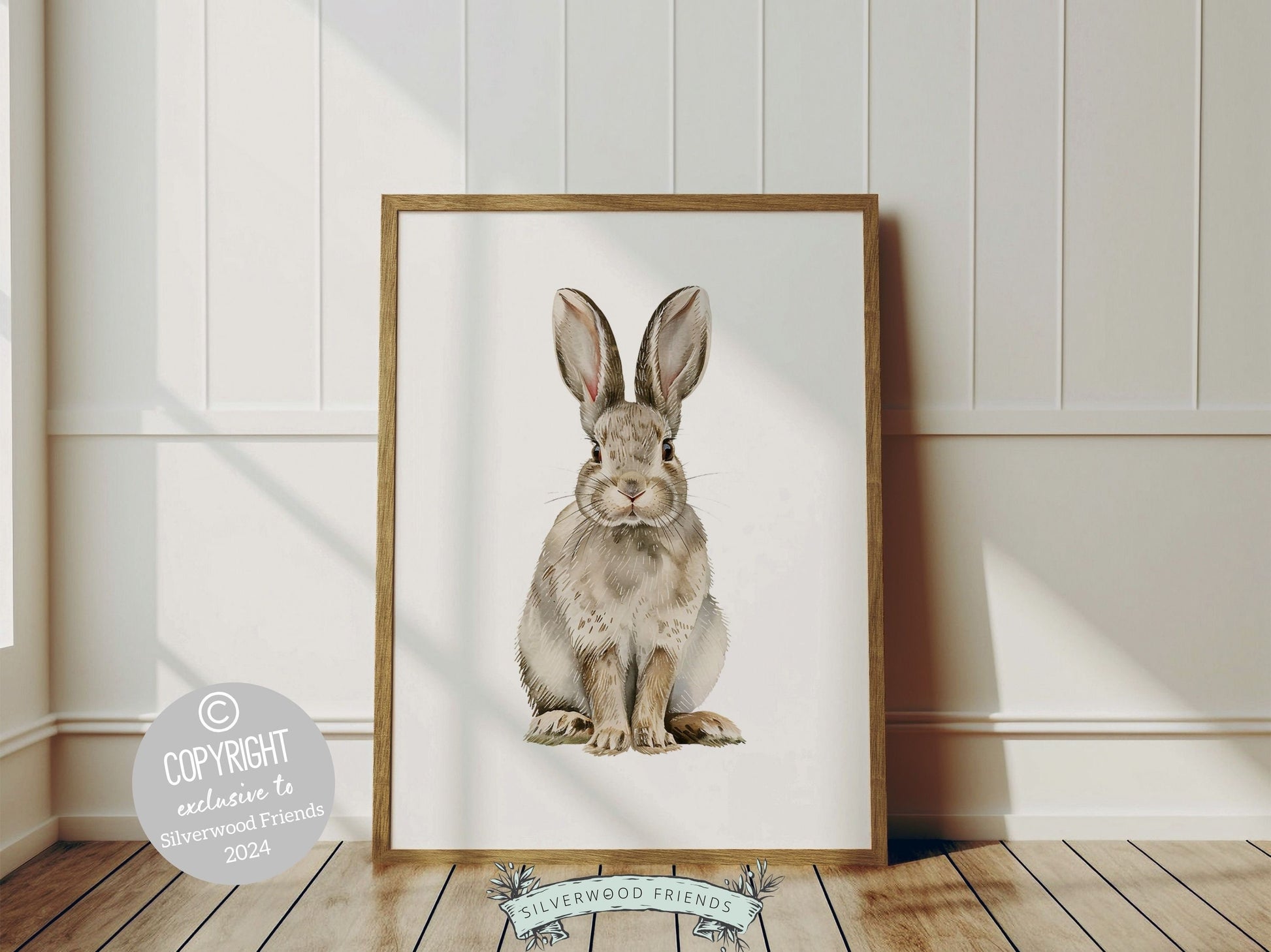 Bunny Nursery Print Set of 2, Bunny Rabbit Nursery Wall Art, Woodland Nursery Decor, Minimalist Neutral Nursery Bunny Tail Digital Print