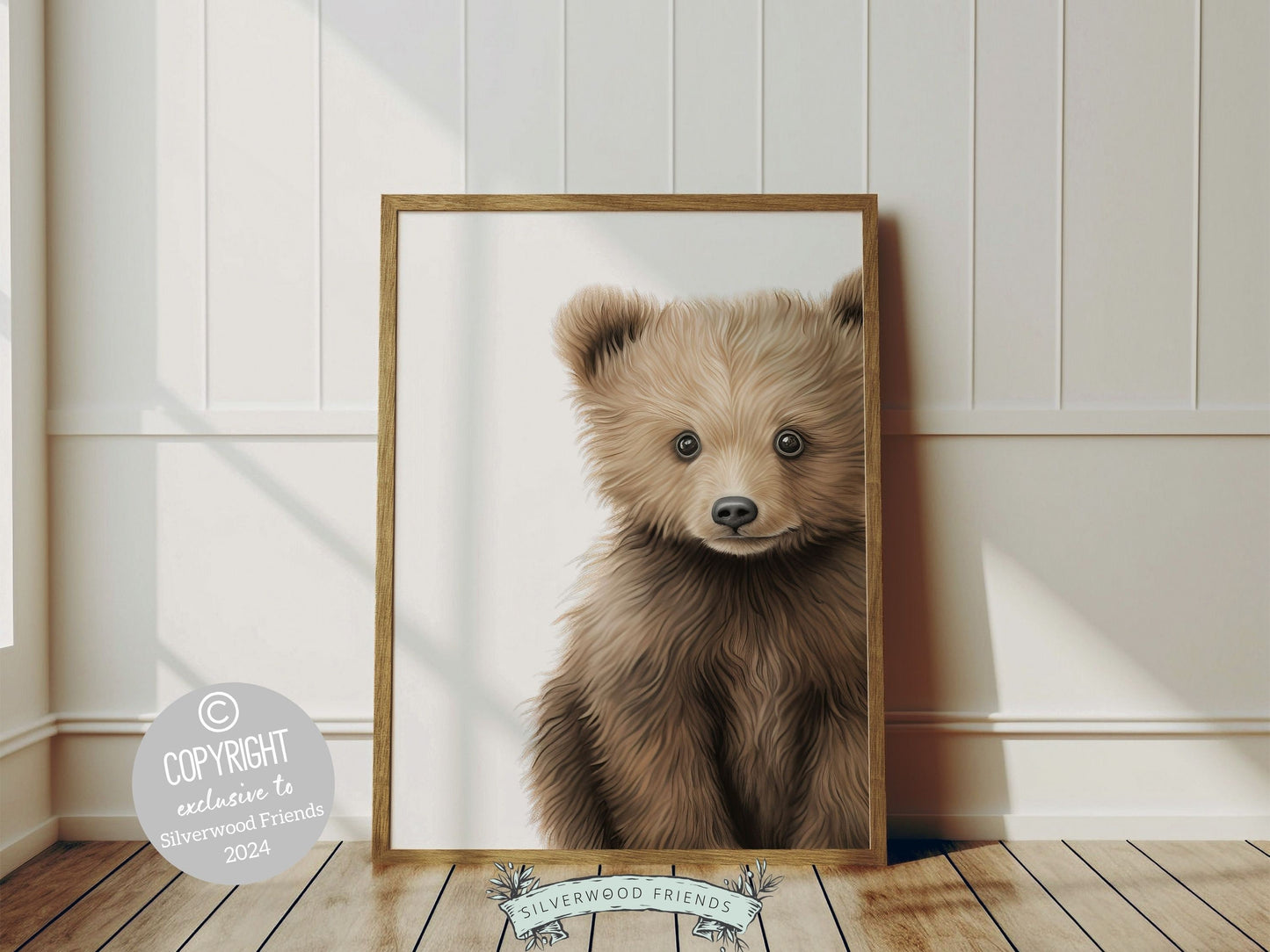 Peeking Bear Nursery Print, Brown Teddy Bear Nursery Decor, Neutral Nursery Decor, Baby Bear Nursery Wall Art Woodland Nursery Digital Print