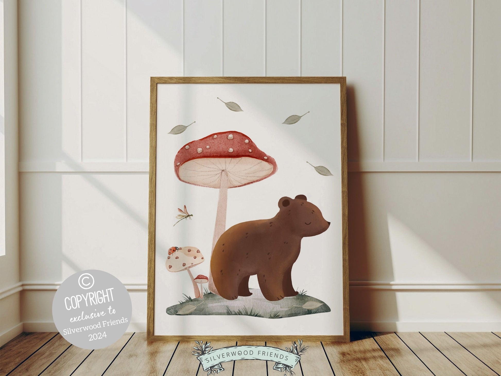 Woodland Mushroom Nursery Print Gift For Kids Woodland Mushroom Nursery Decor, Boho Kids Room Wall Decor Nature Nursery Theme Digital Prints